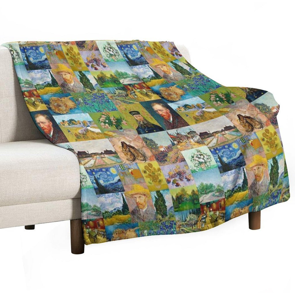 Van Gogh Collage Premium Throw Blanket
