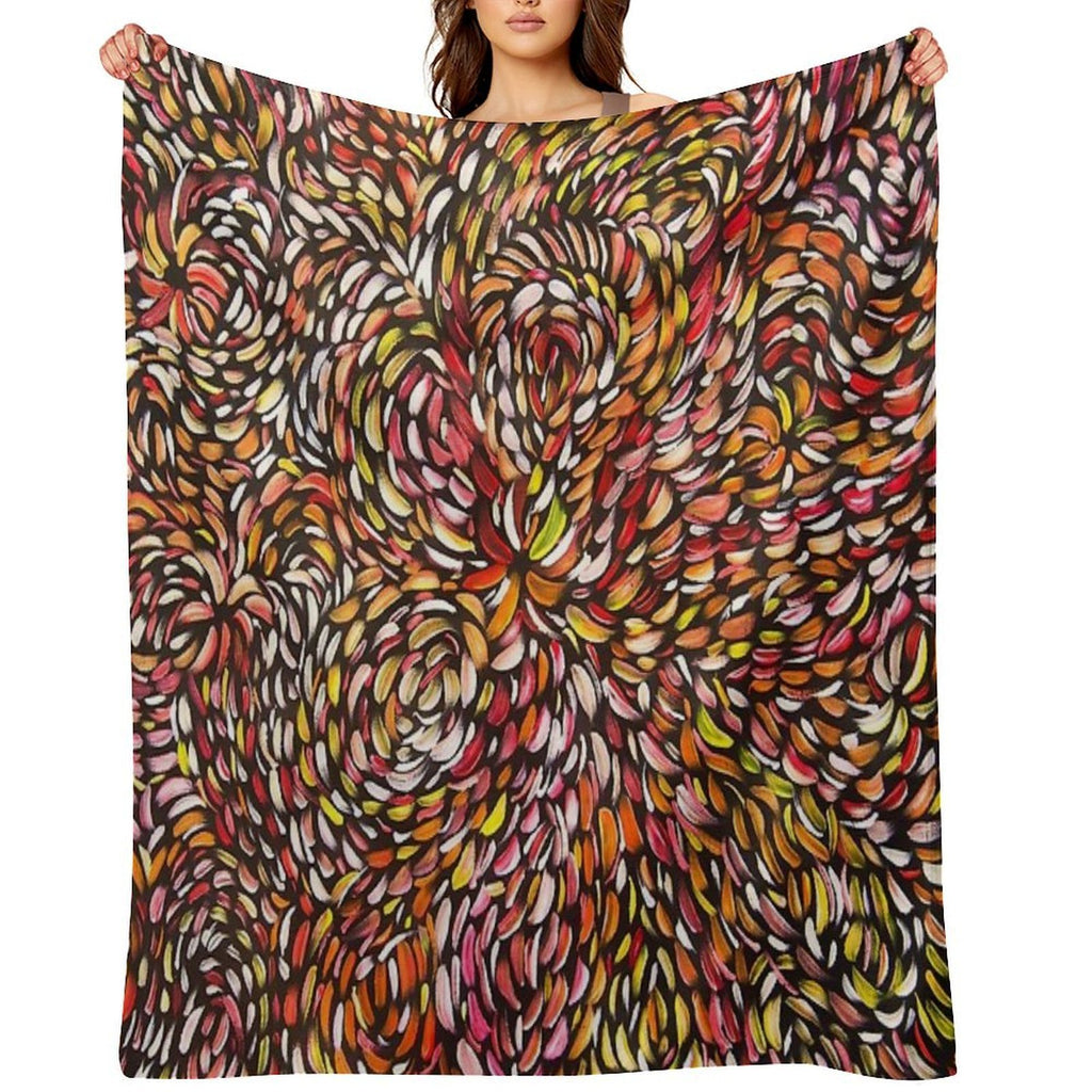 BUSH MEDICINE LEAVES 5 Easy Care Throw Blanket