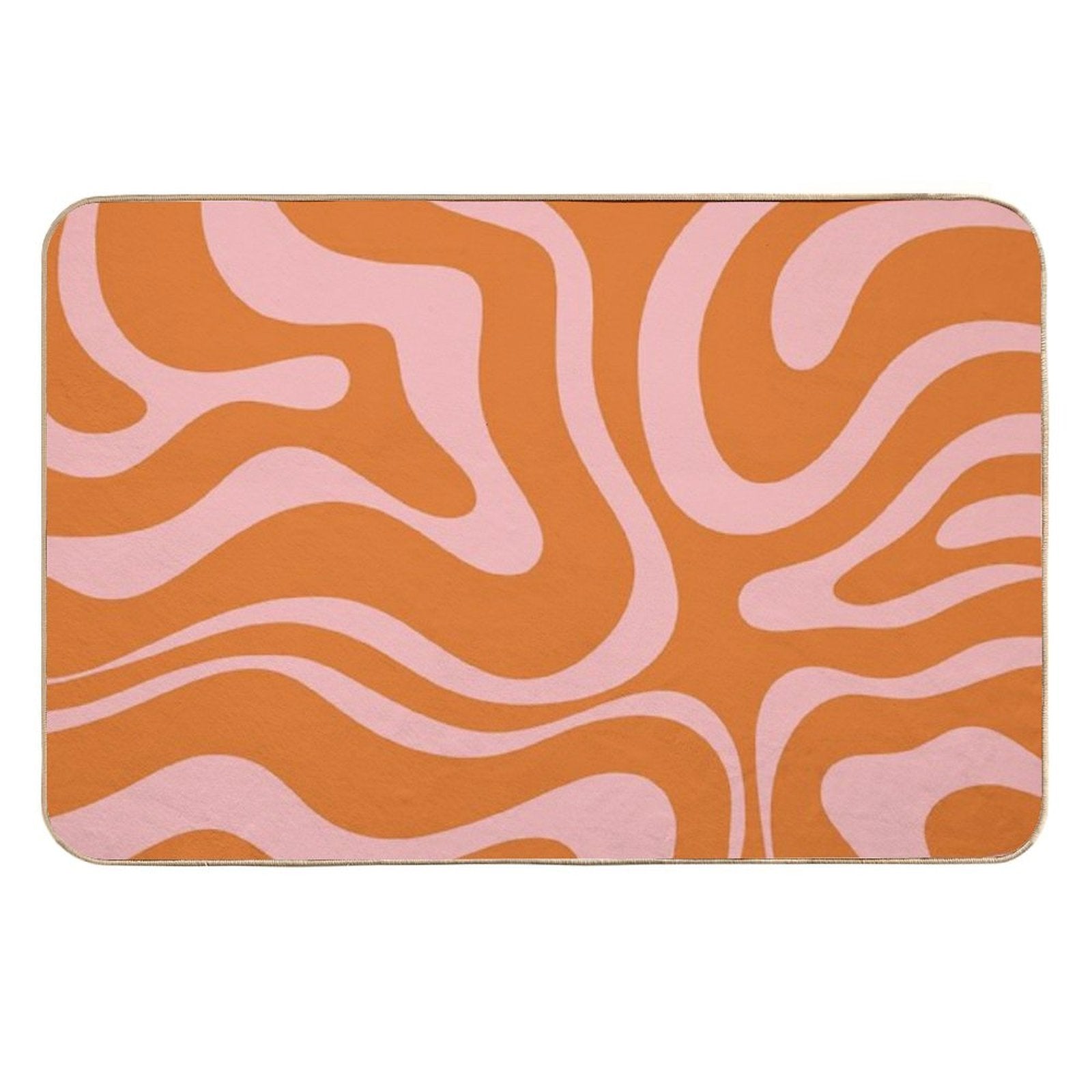 Liquid Candy Retro Abstract Pattern in Pink And Orange  Slip-Resistant Bath Mat