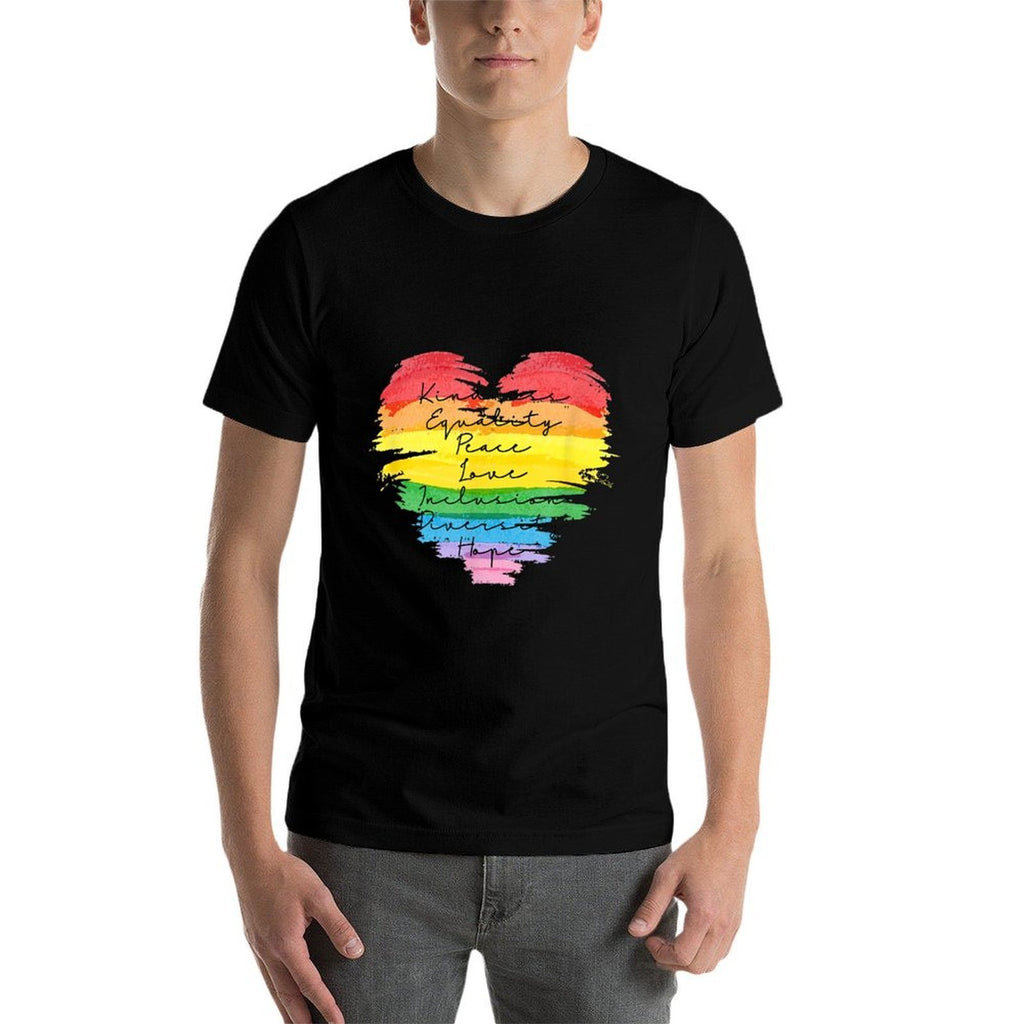 Kindness Equality Diversity Rainbow Heart Pride Gift  Slim-fit Cut T-Shirt