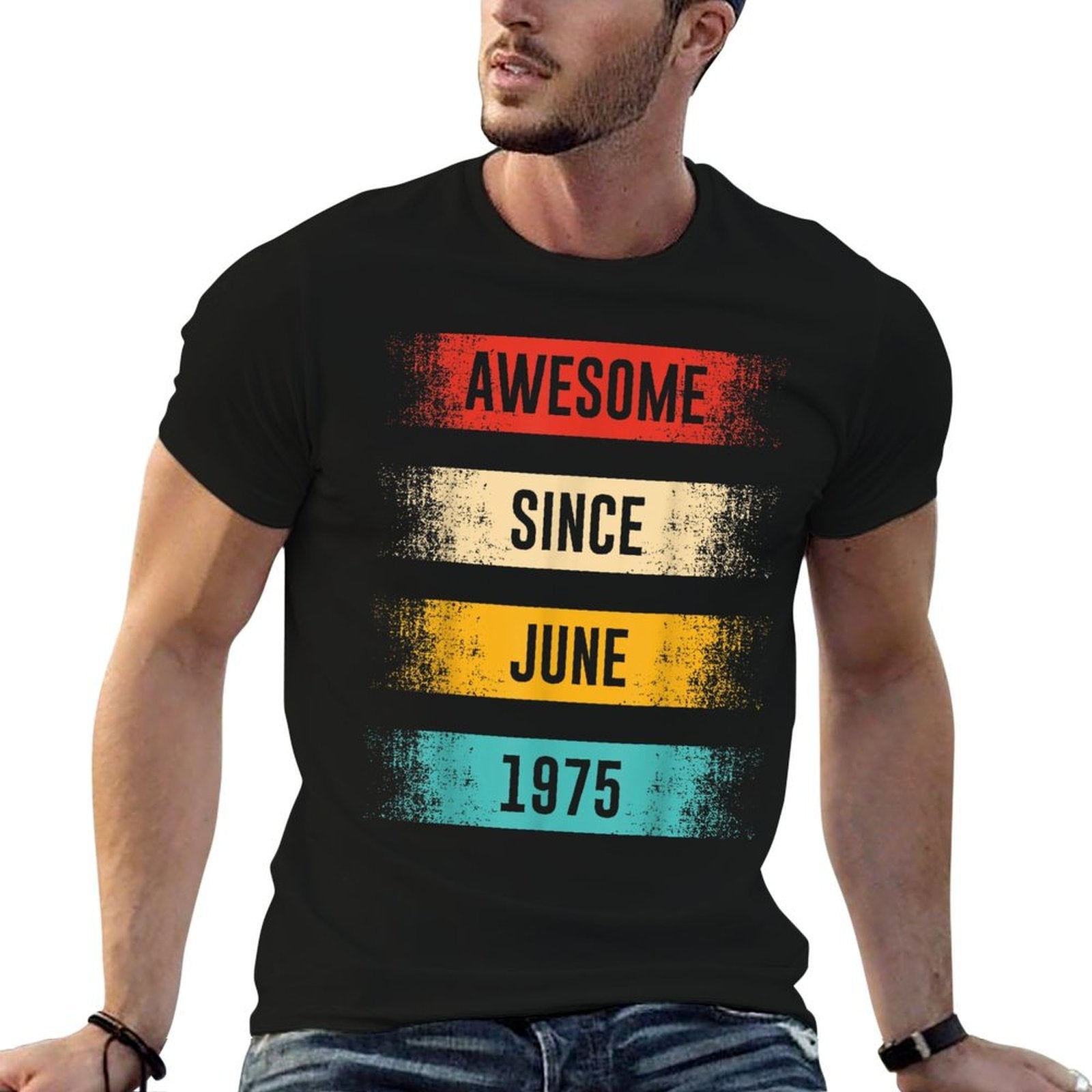 50 Years Old Awesome Since June 1975 50th Birthday  Tagless Design T-Shirt