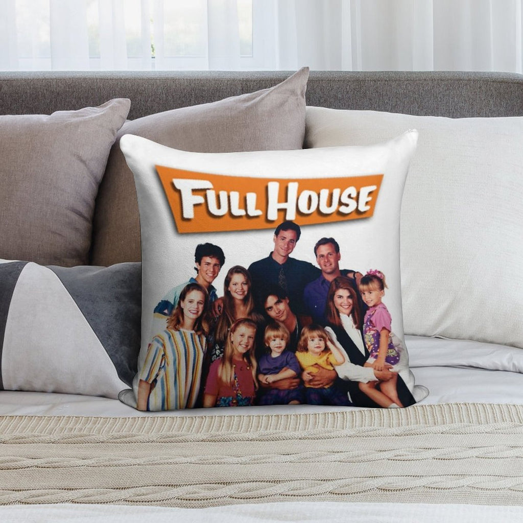 Full House Cast Soft Hidden Zipper Throw Pillow
