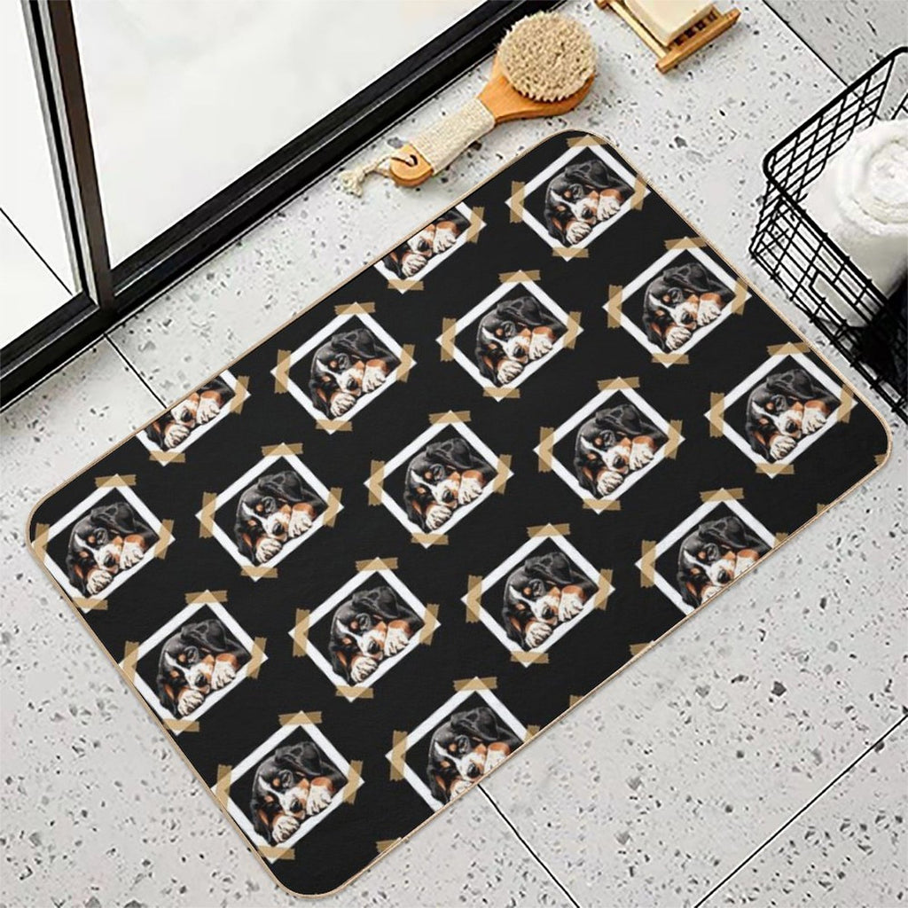 Entlebucher Mountain Puppy Sleeping  Stain-Proof Bath Mat