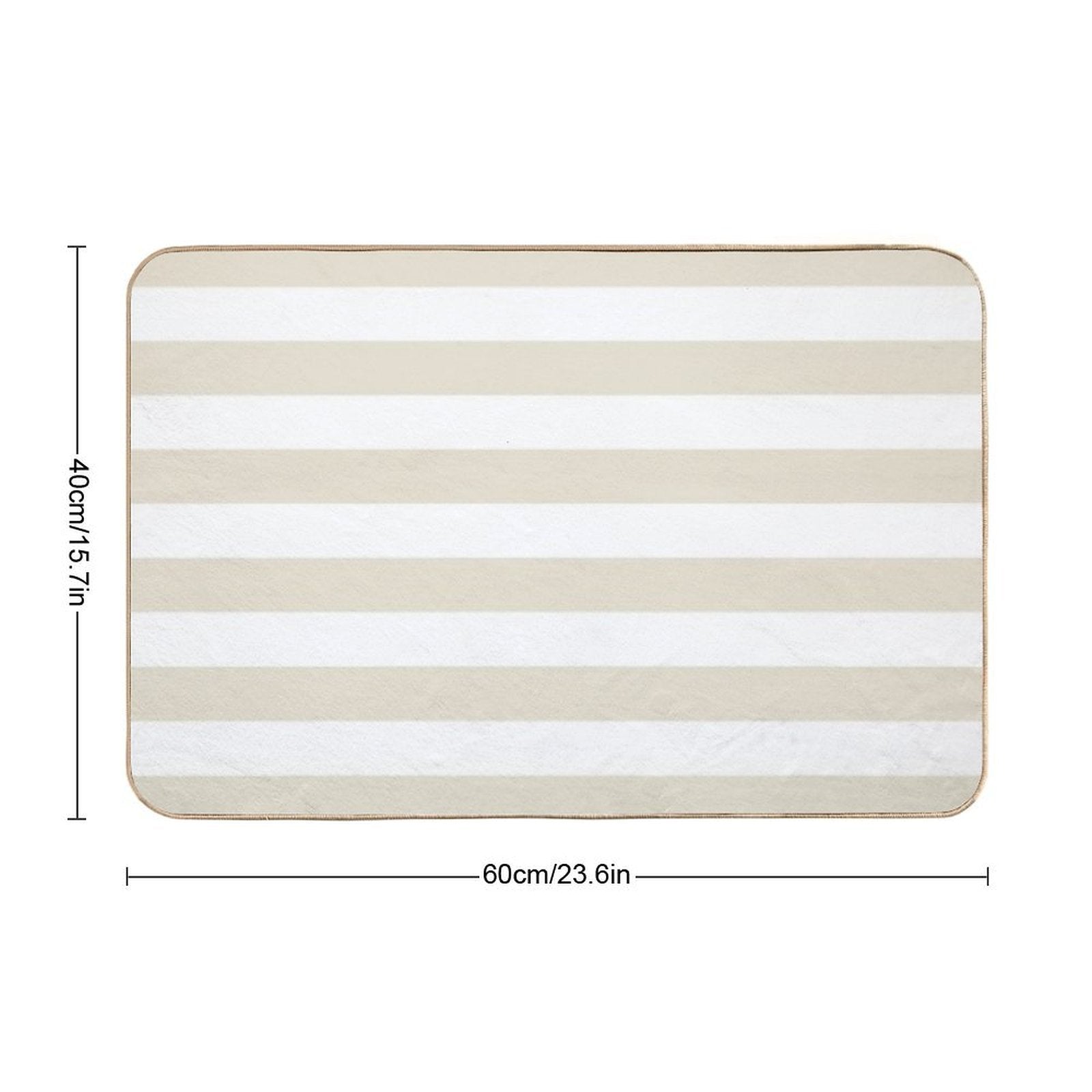 Beige And White Horizontal Stripe Pattern - Hue Coordinates WPantone Baby's Breath 11-0202 2022 Trending Color  Versatile Bath Mat