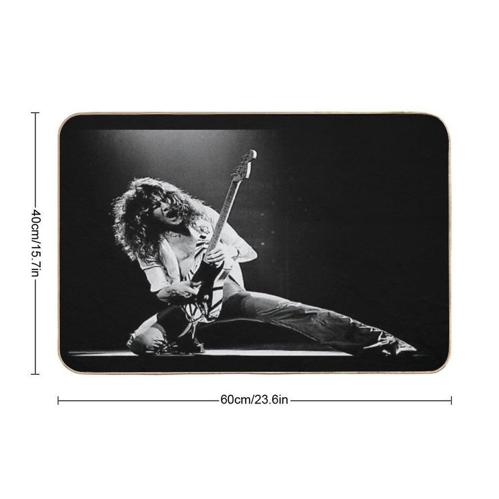 Black White Guitar Van  Dirt-Trapping Bath Mat