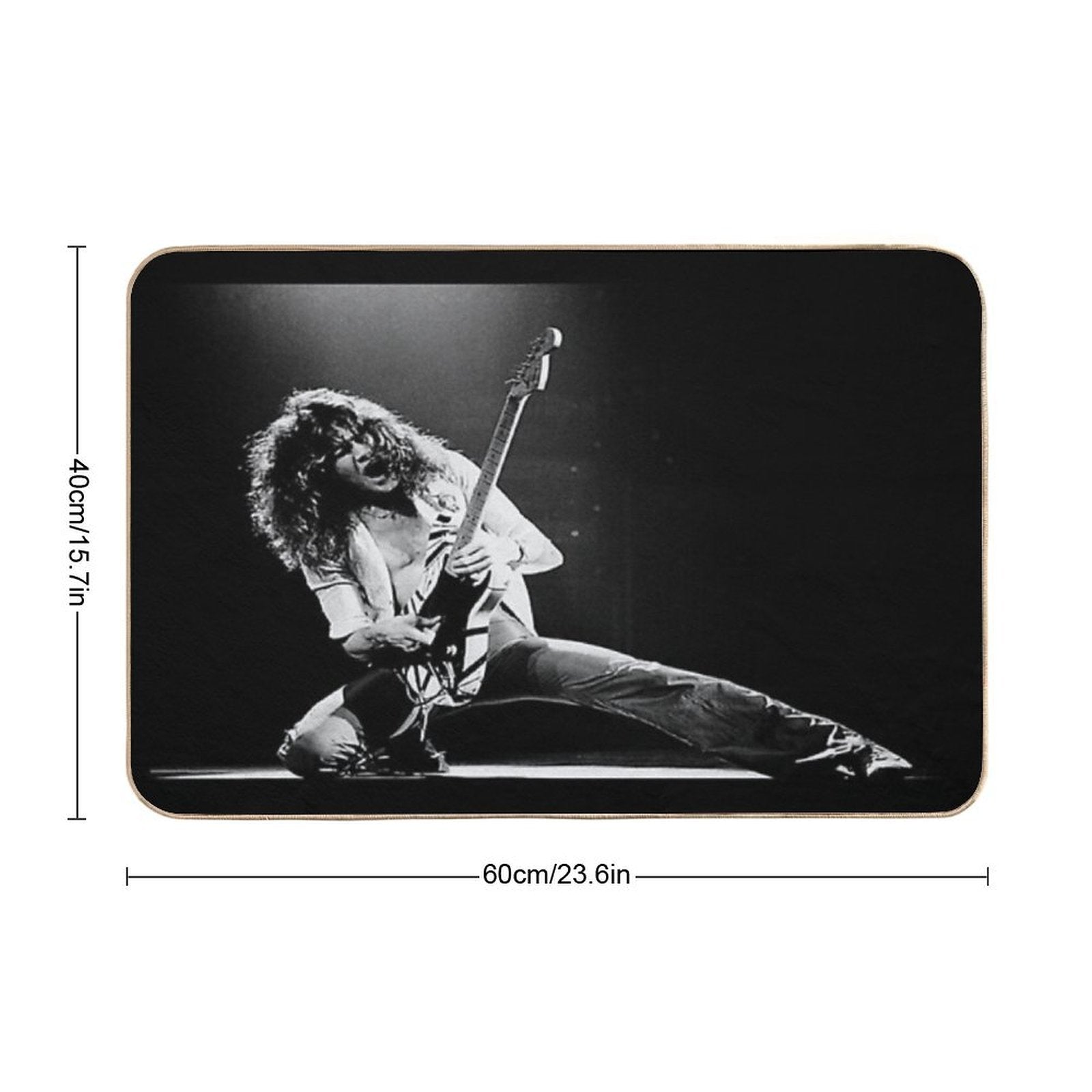 Black White Guitar Van  Dirt-Trapping Bath Mat