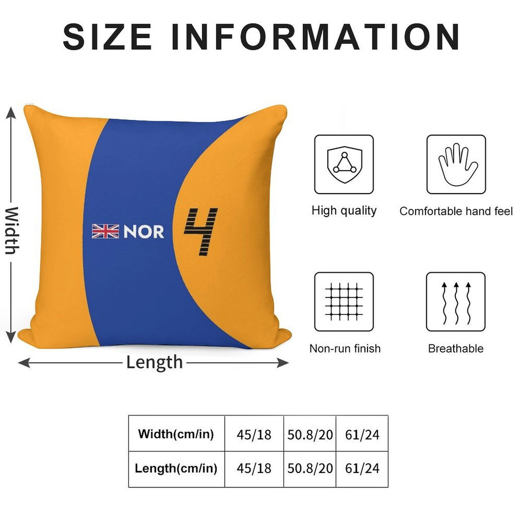 F1 2021 - #4 Norris Soft Washable Throw Pillow