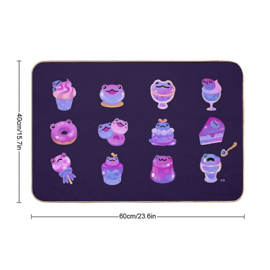 Blueberry Frog - Dark  Non-Slip Bath Mat