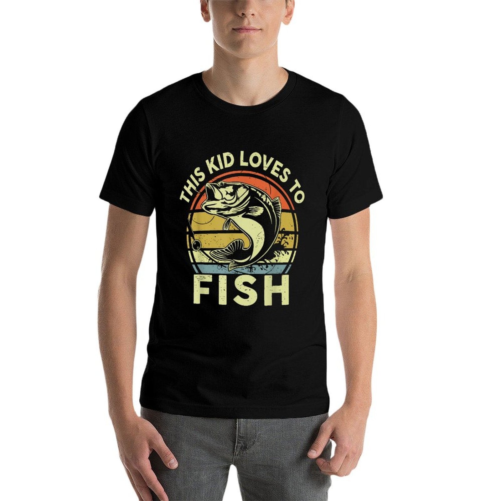 Kids Loves To Bass Fishing-Shirt Boy Toddler Funny Fisherman  Breathable T-Shirt