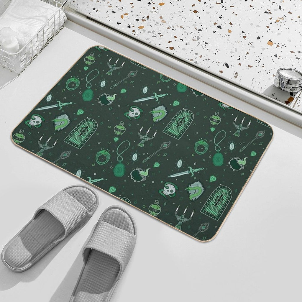 Snake Serpent Emblem Ambitious Cunning T-Shirt Sticker Phone Case House Green  Easy Maintenance Bath Mat