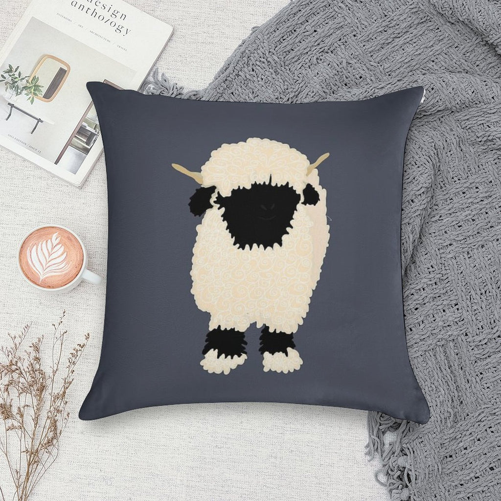 Black Nose Valais Sheep Soft Luxury Feel Throw Pillow