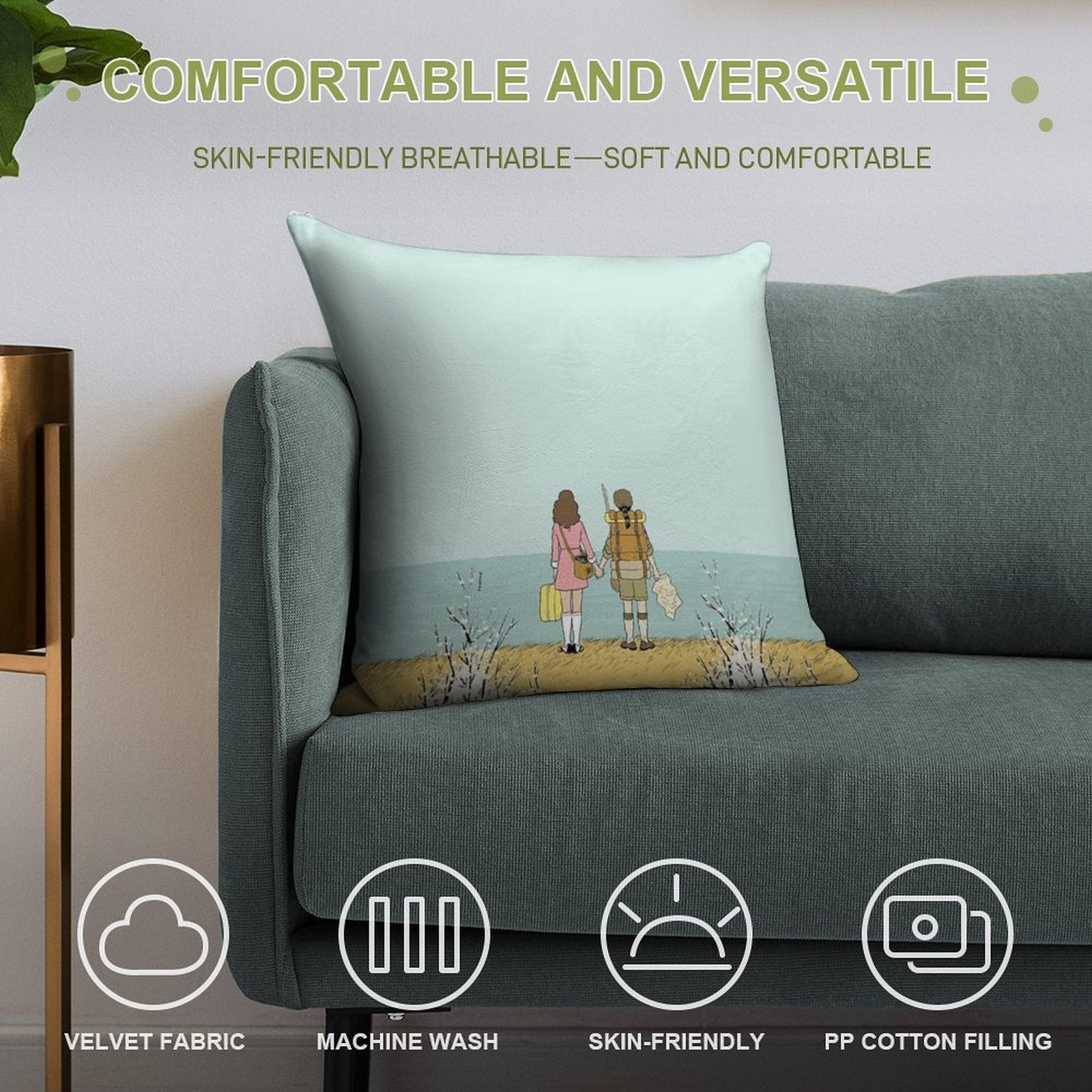 Wes Anderson Movie Soft Bedroom Essential Throw Pillow