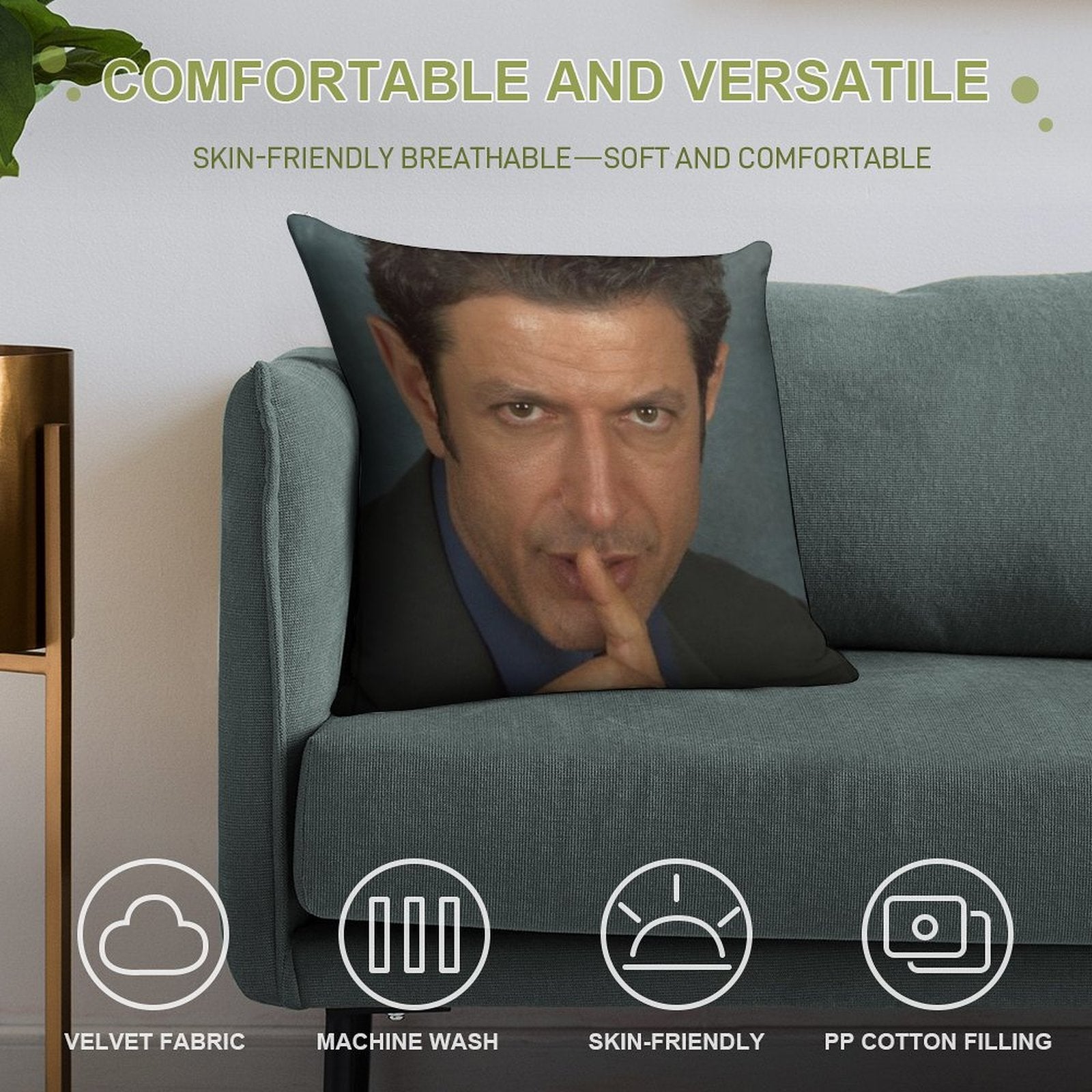 Jeff Goldblum Soft Home Decor Throw Pillow