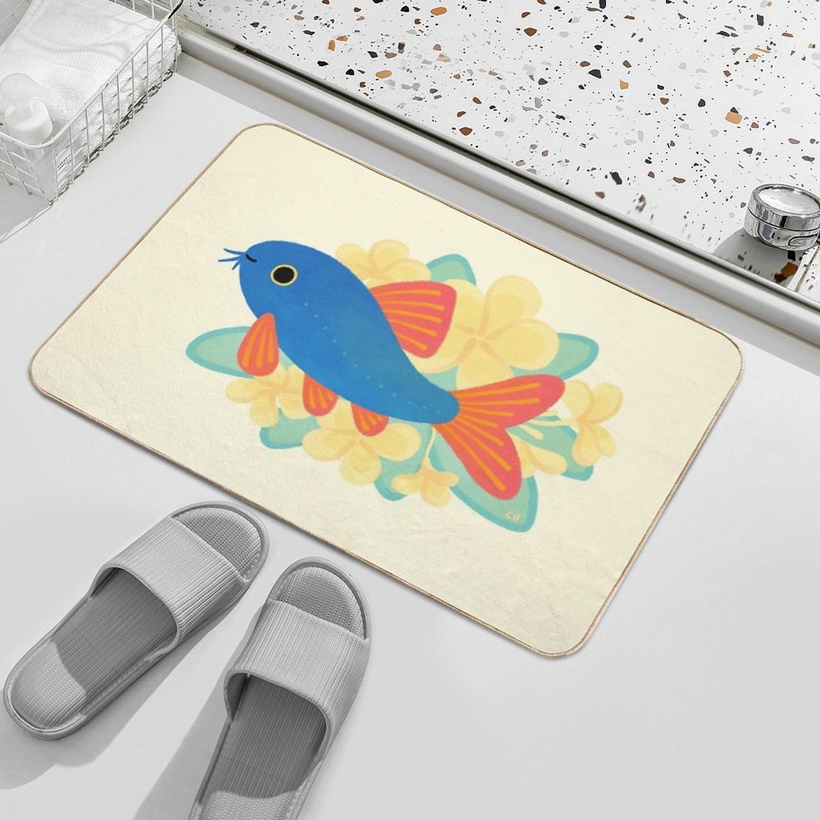 Blue Botia  Odorless Bath Mat