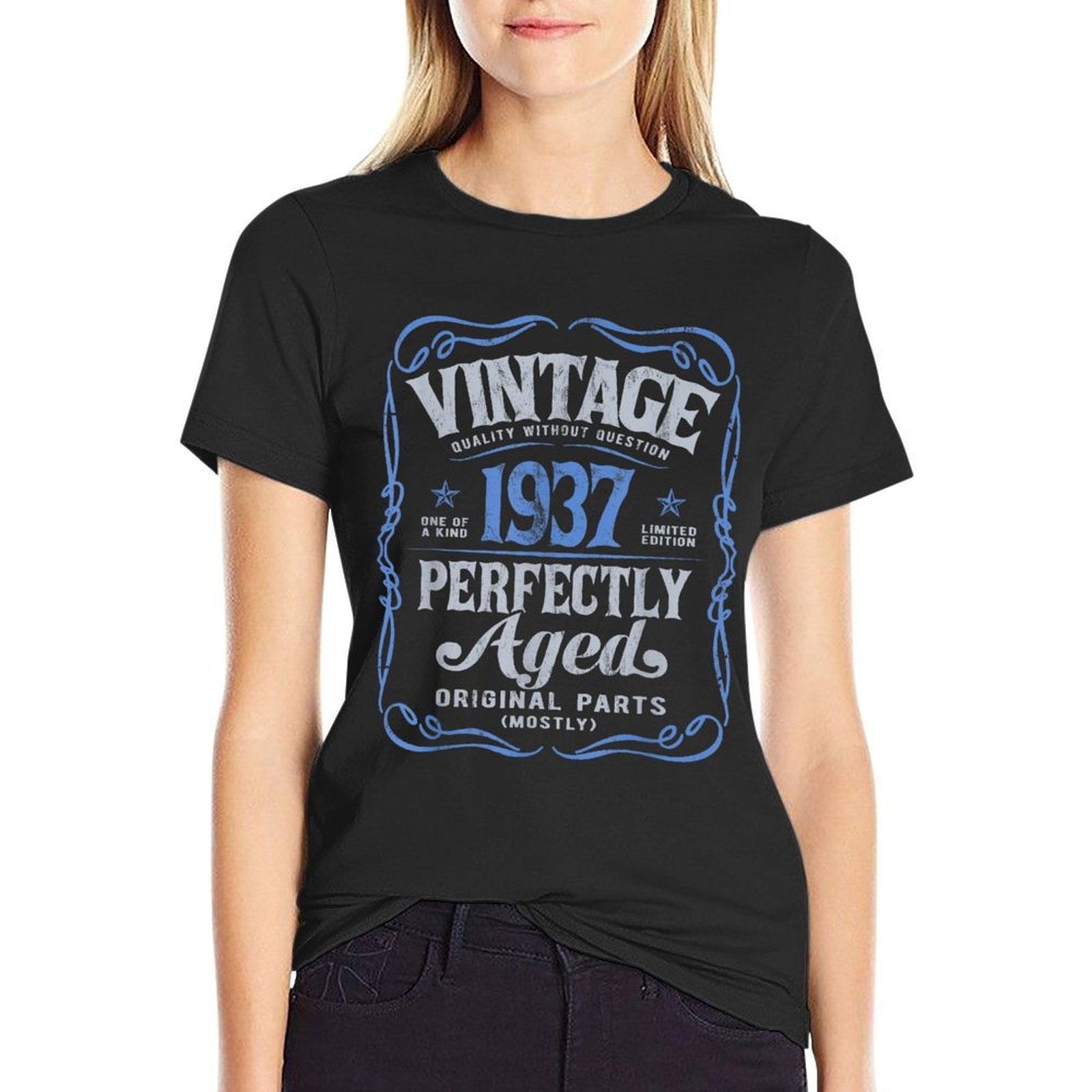 Vintage Born In 1937 Classic 88th Birthday  Cotton T-Shirt
