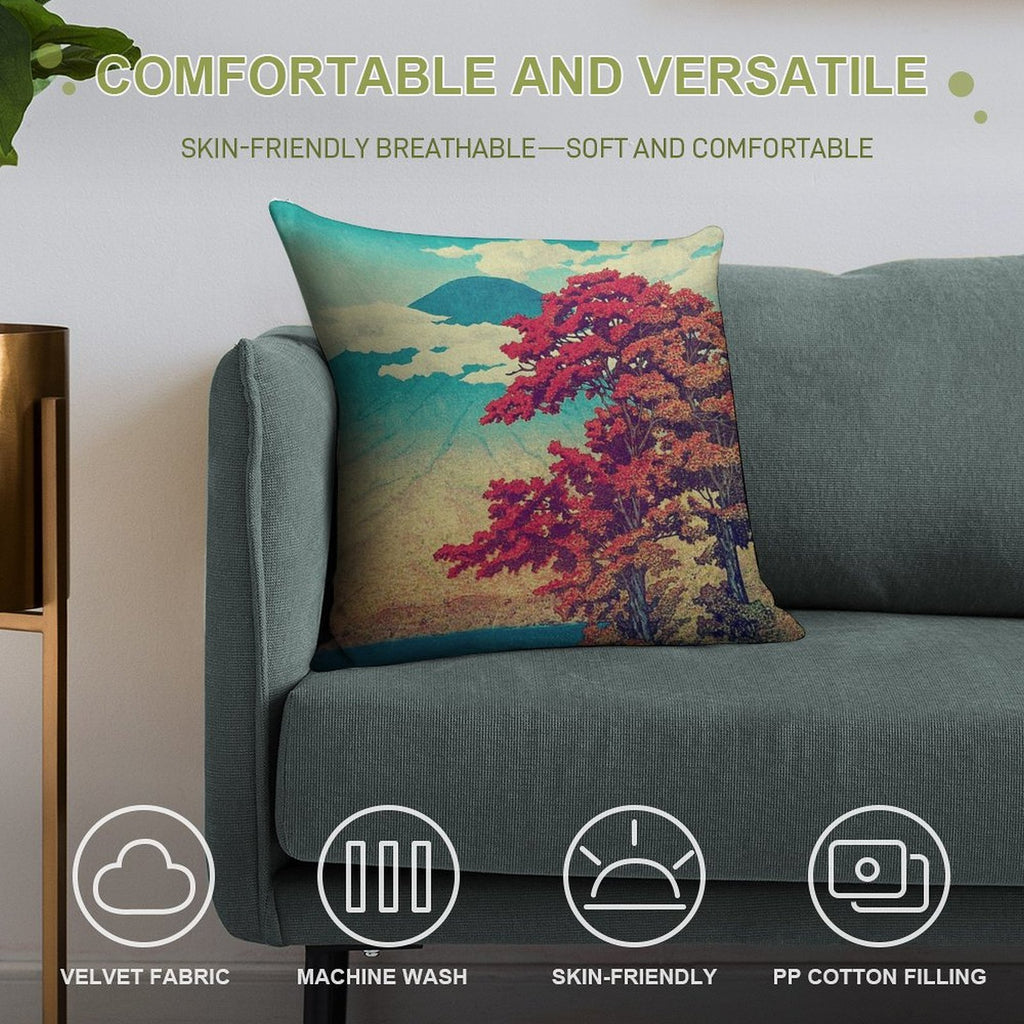 The New Year in Hisseii - Nature Landscape Soft Anti-Pilling Throw Pillow