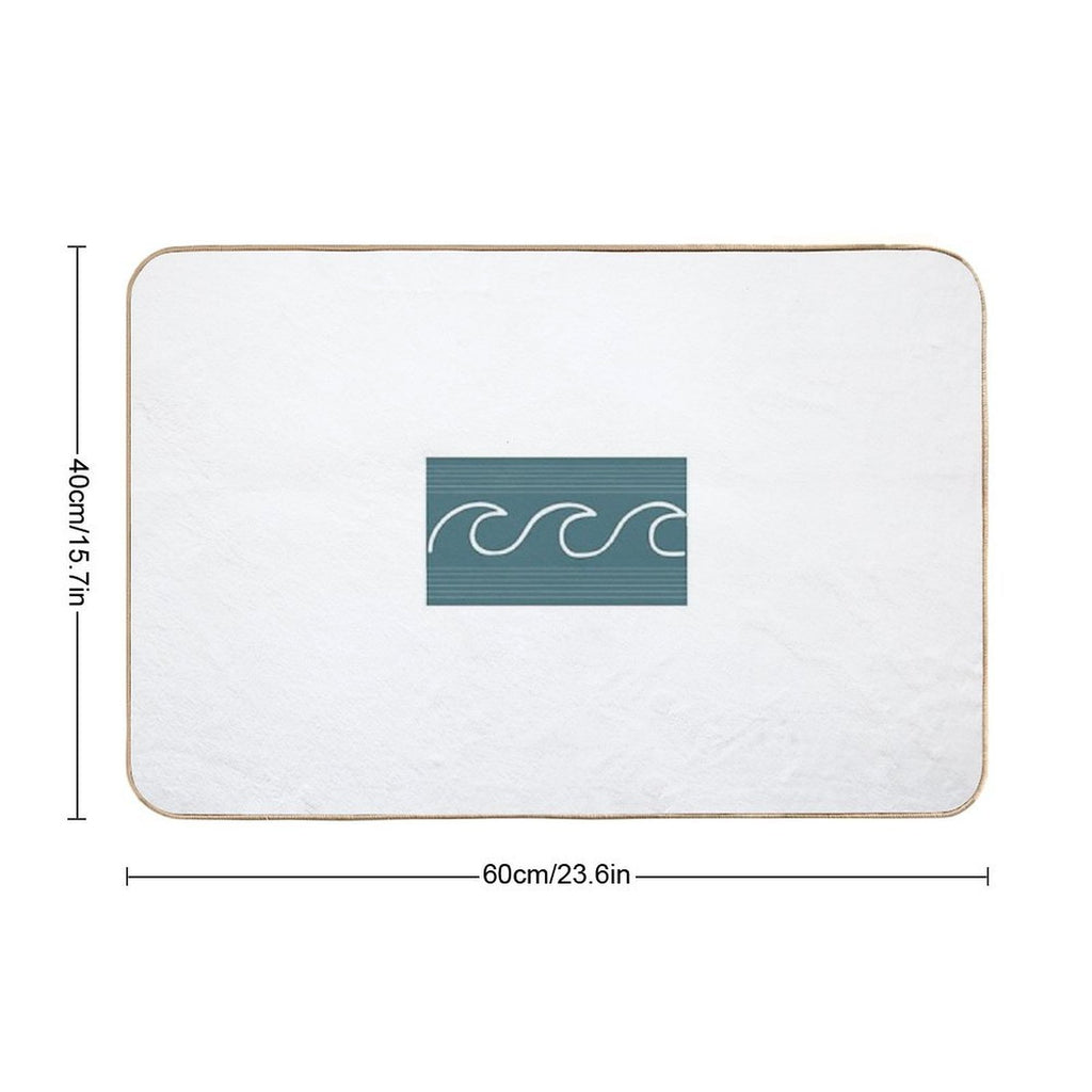 Surf Shop Style Wave  Repositionable Bath Mat