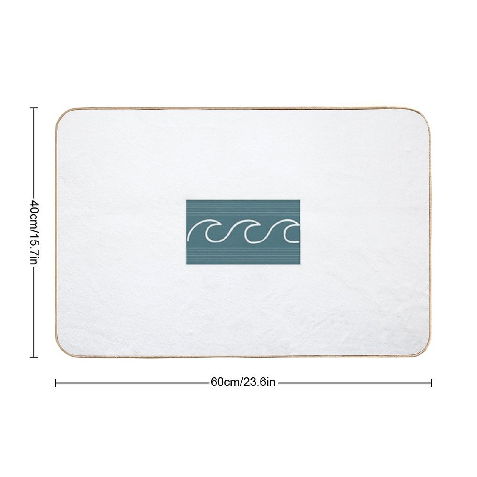 Surf Shop Style Wave  Repositionable Bath Mat