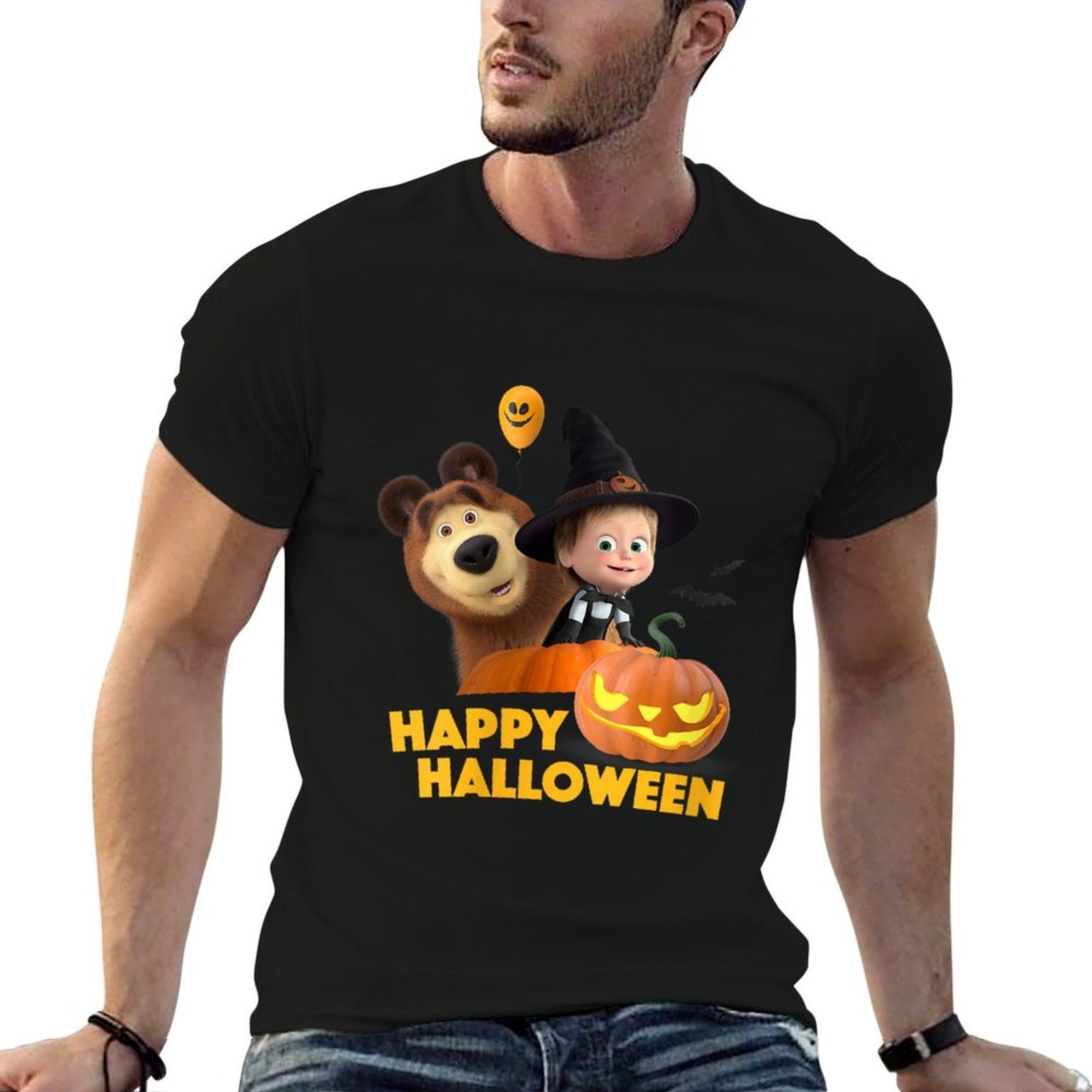 Masha And The Bear. Masha's Twilight Pumpkin Play  Graphic-printed T-Shirt