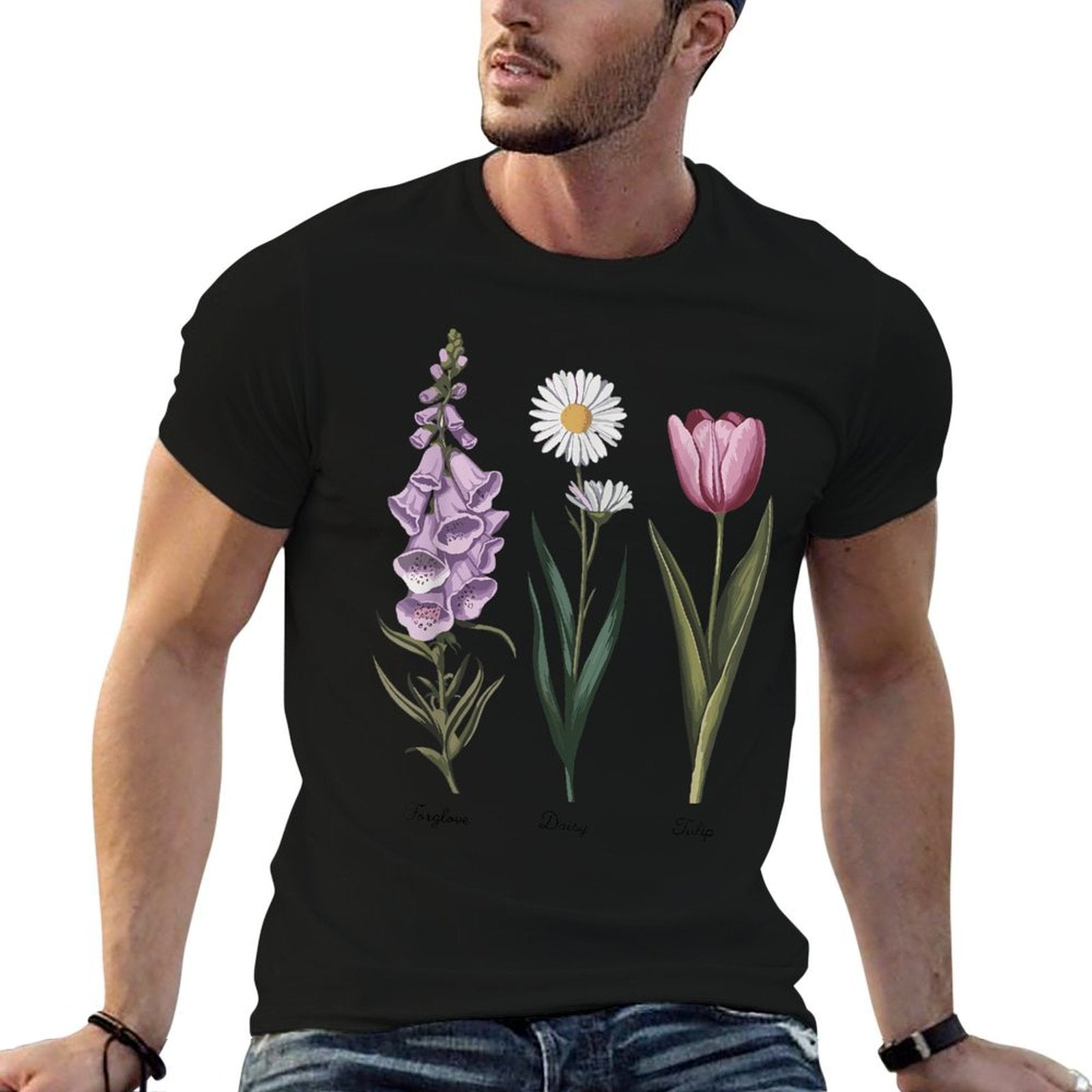 Foxglove Daisy Tulip Floral Botanical Beauty Flower Lovers  Moisture-wicking T-Shirt