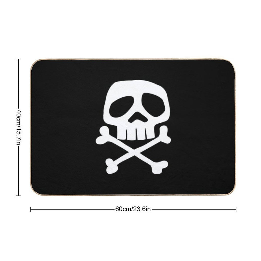 Old School Punk Rock Skull  Repositionable Bath Mat