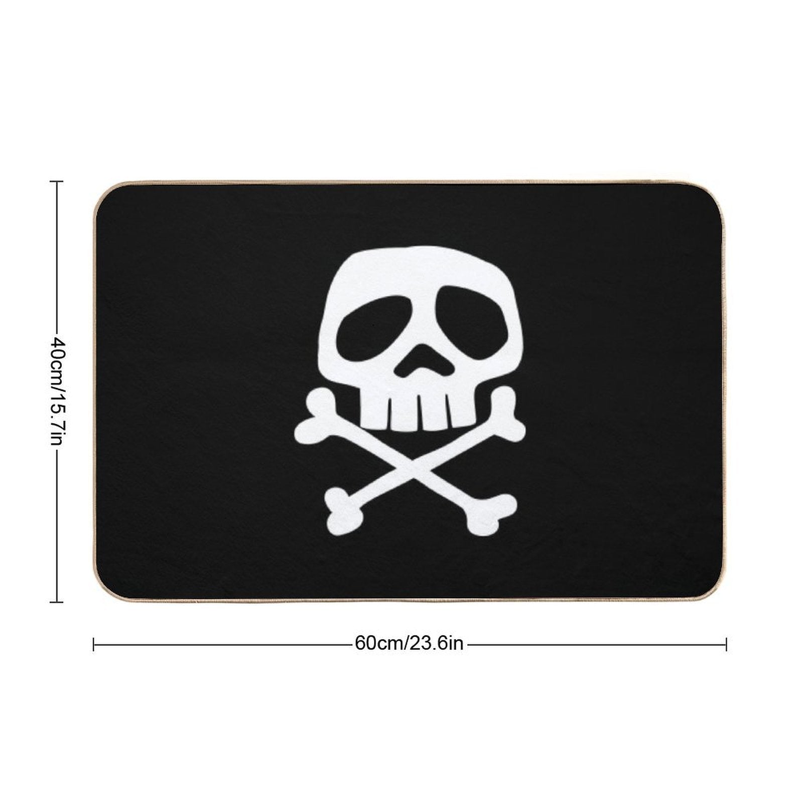 Old School Punk Rock Skull  Repositionable Bath Mat
