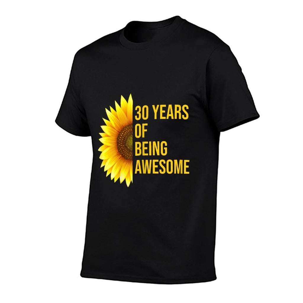 30 Years Old 30th Birthday Sunflower Gift  Heathered Texture T-Shirt
