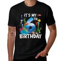 Kids 6 Year Old Ocean Life Whale Dolphin Shark 6th Birthday  Trendy Pattern T-Shirt