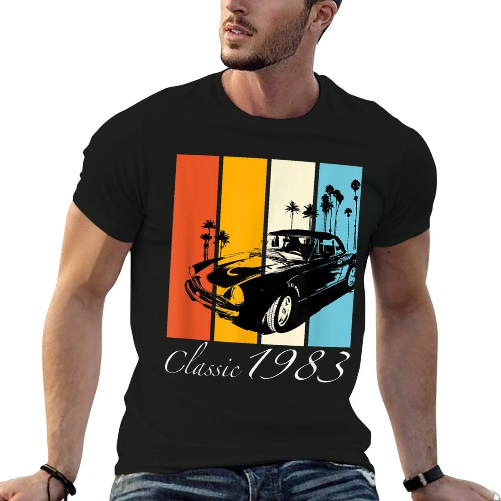 Retro Classic 1983 Vintage Car 40 Year Old 40th Birthday  Quick-drying T-Shirt