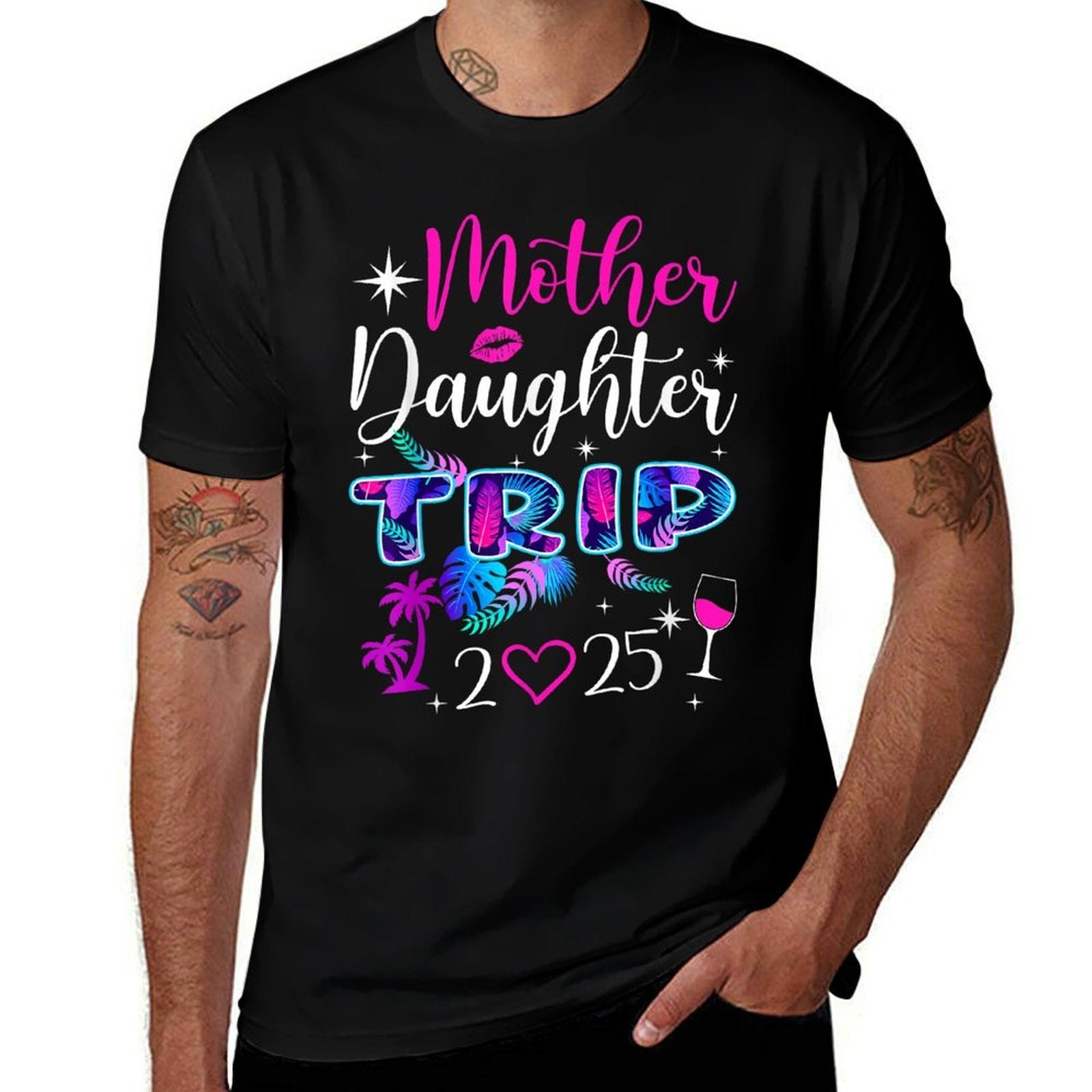 Mother Daughter Trip 2025 Family Vacay Mom Matching  Polyester Blend T-Shirt