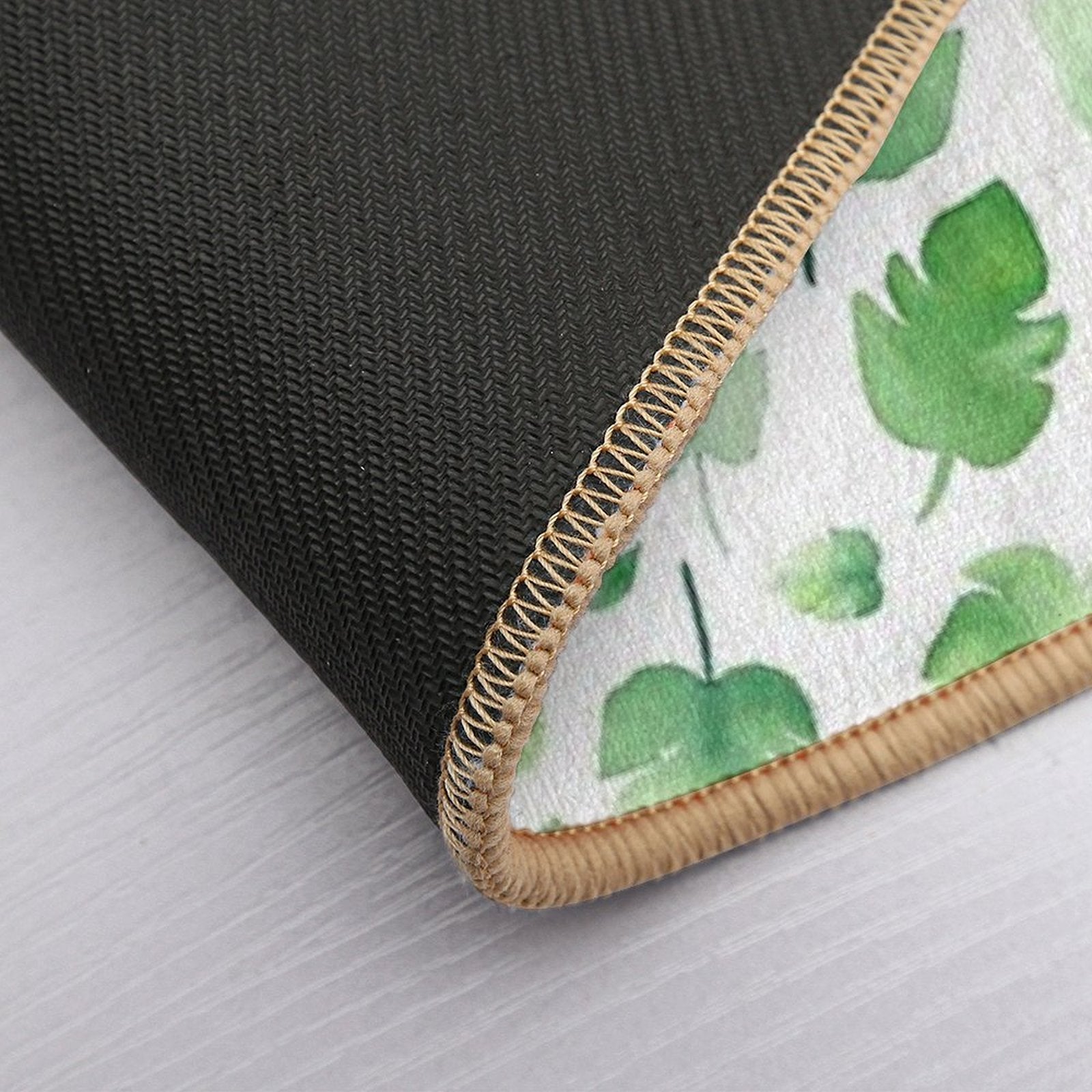 Watercolor Monstera Leaves Pattern  Long-Lasting Bath Mat