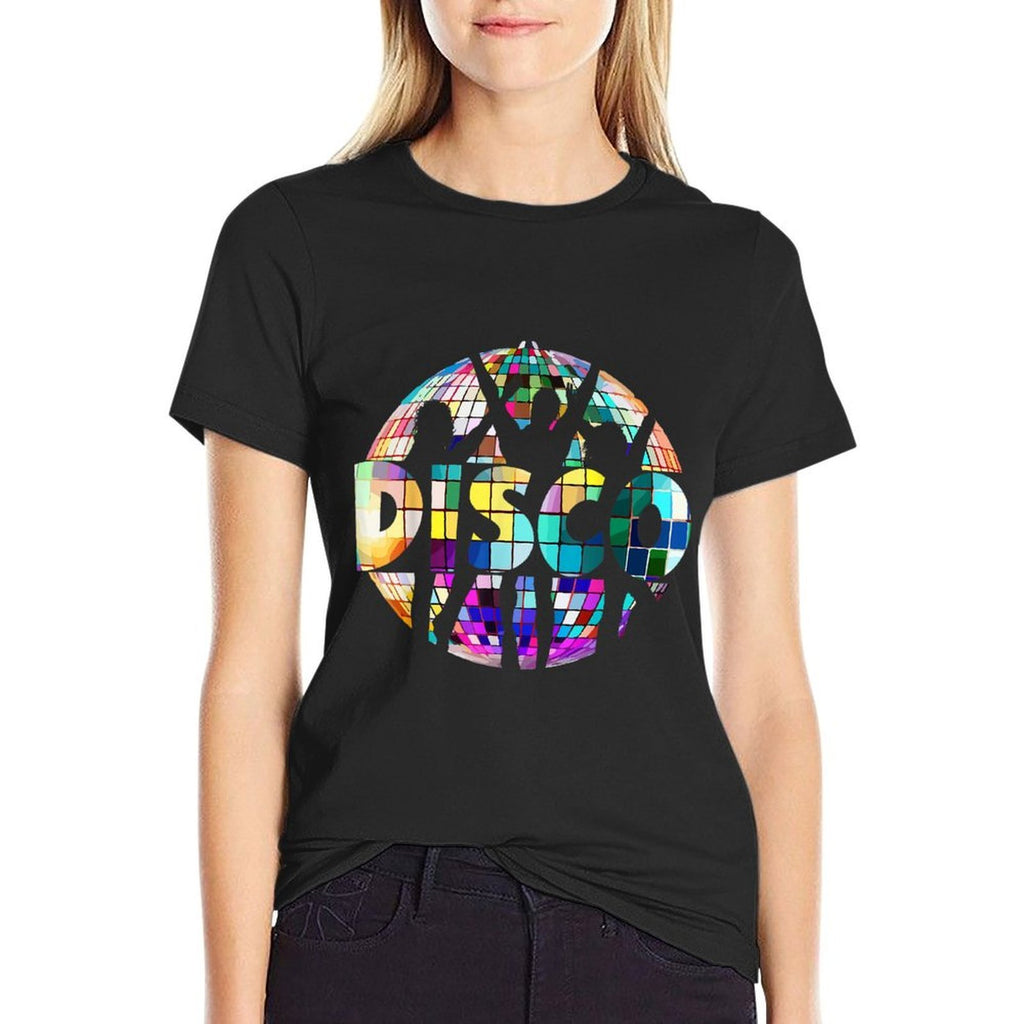 Disco Funny 70s Vintage Theme Dancing 70's Women  Heathered Texture T-Shirt