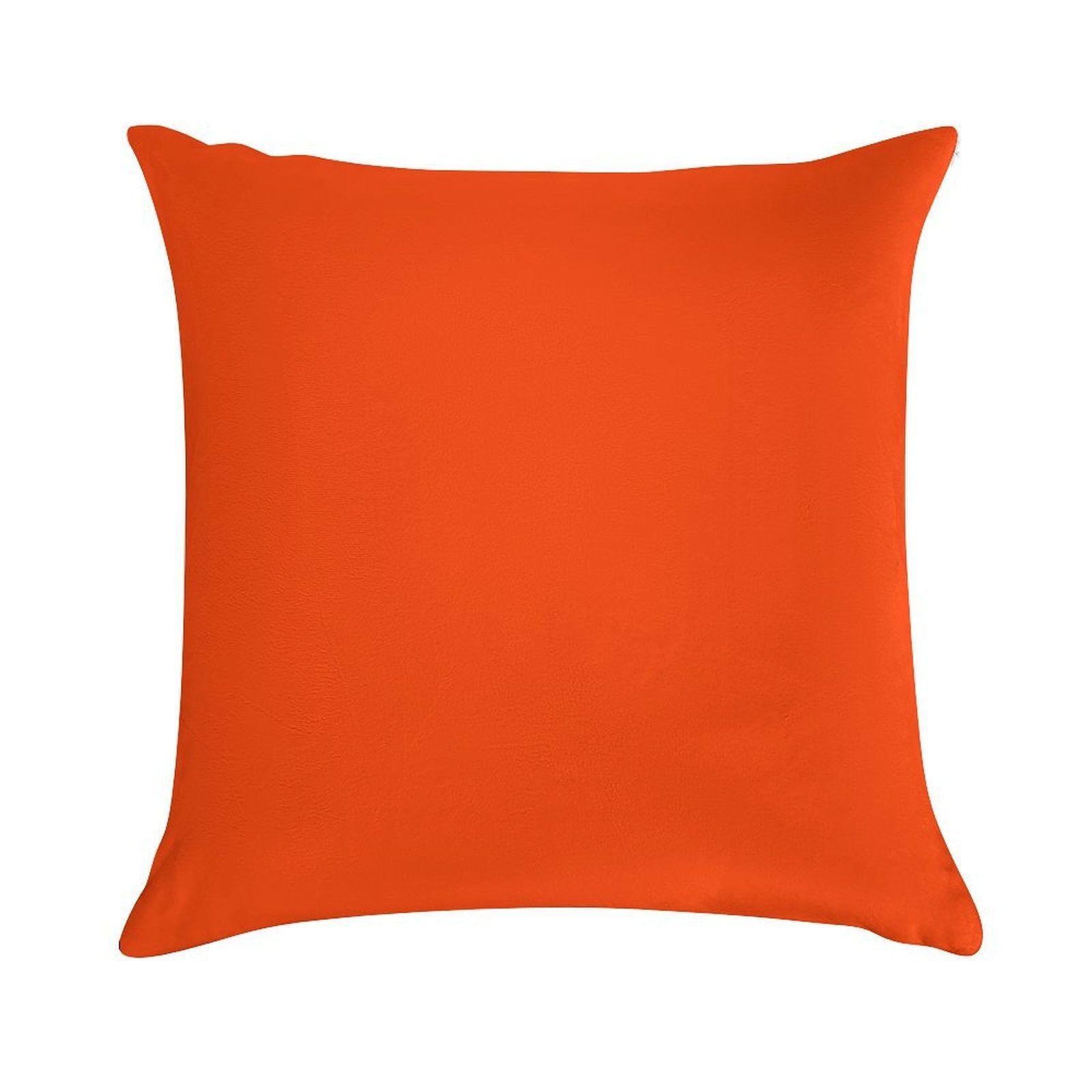 Bright Fluorescent Attack Orange Neon Soft Short Plush Fabric Throw Pillow