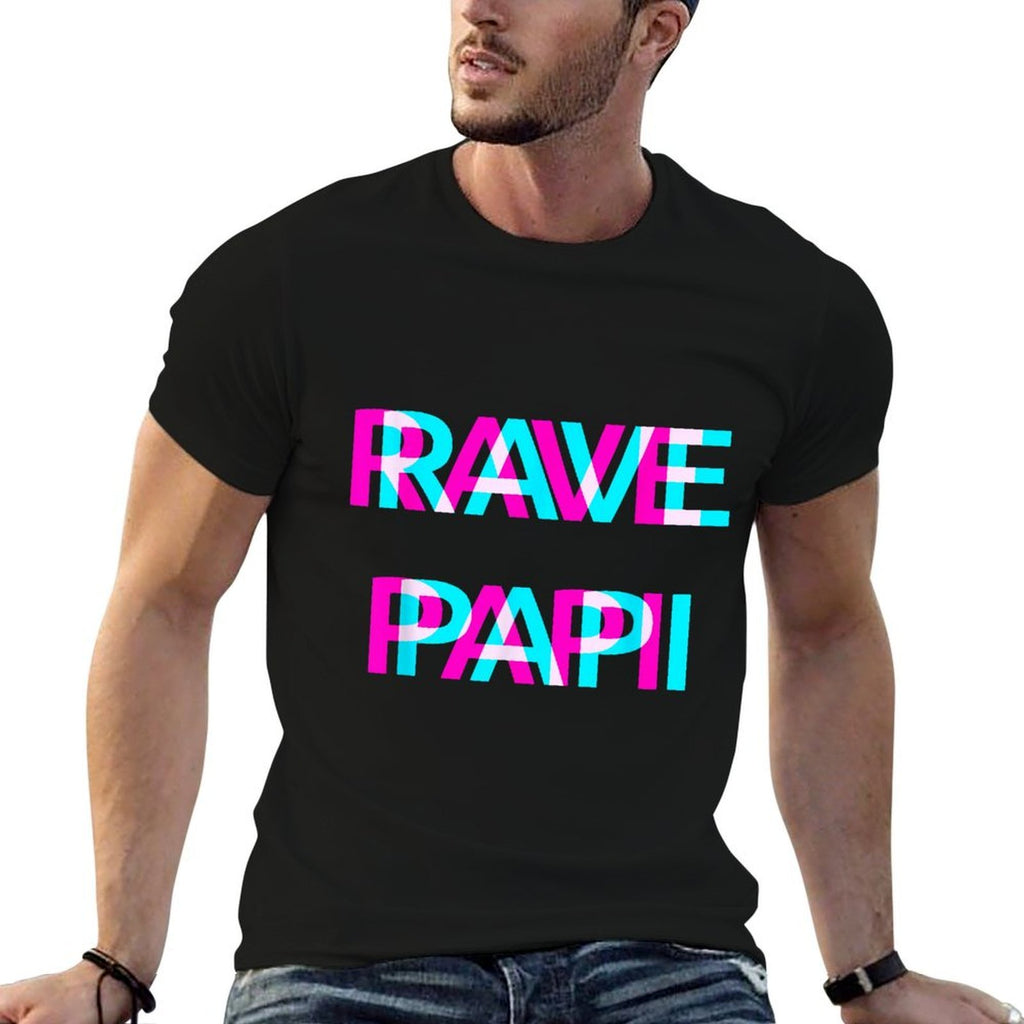 Rave Papi Techno EDM Music Festival Father Dad Raver  Stretchy T-Shirt