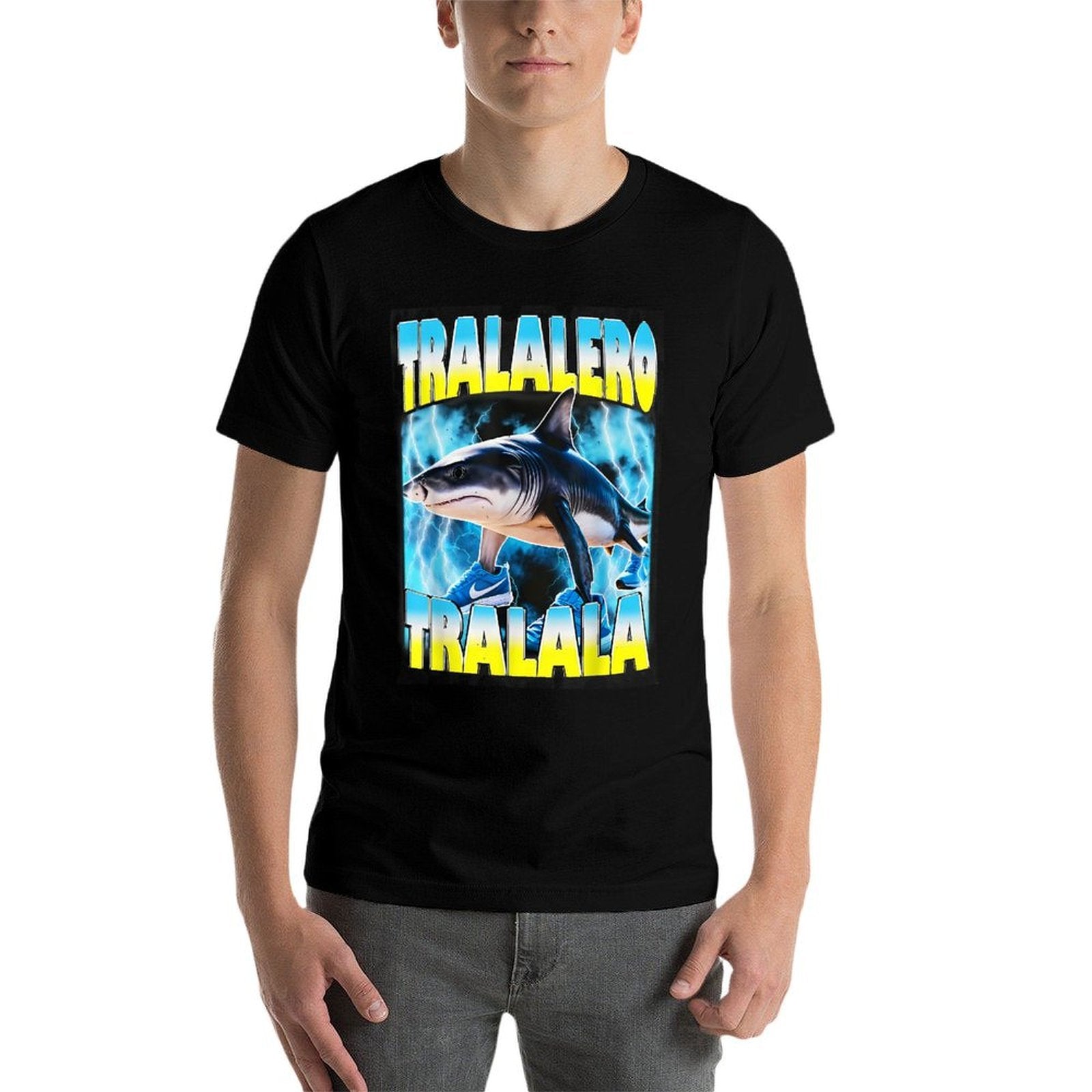 Tralalero Tralala Shark Meme Italian Brainrot Women Men Kids  Wrinkle-resistant T-Shirt