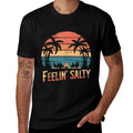 Feelin Salty Tshirt Beach Summer Vacation Vintage 70s Retro  Oversized Silhouette T-Shirt