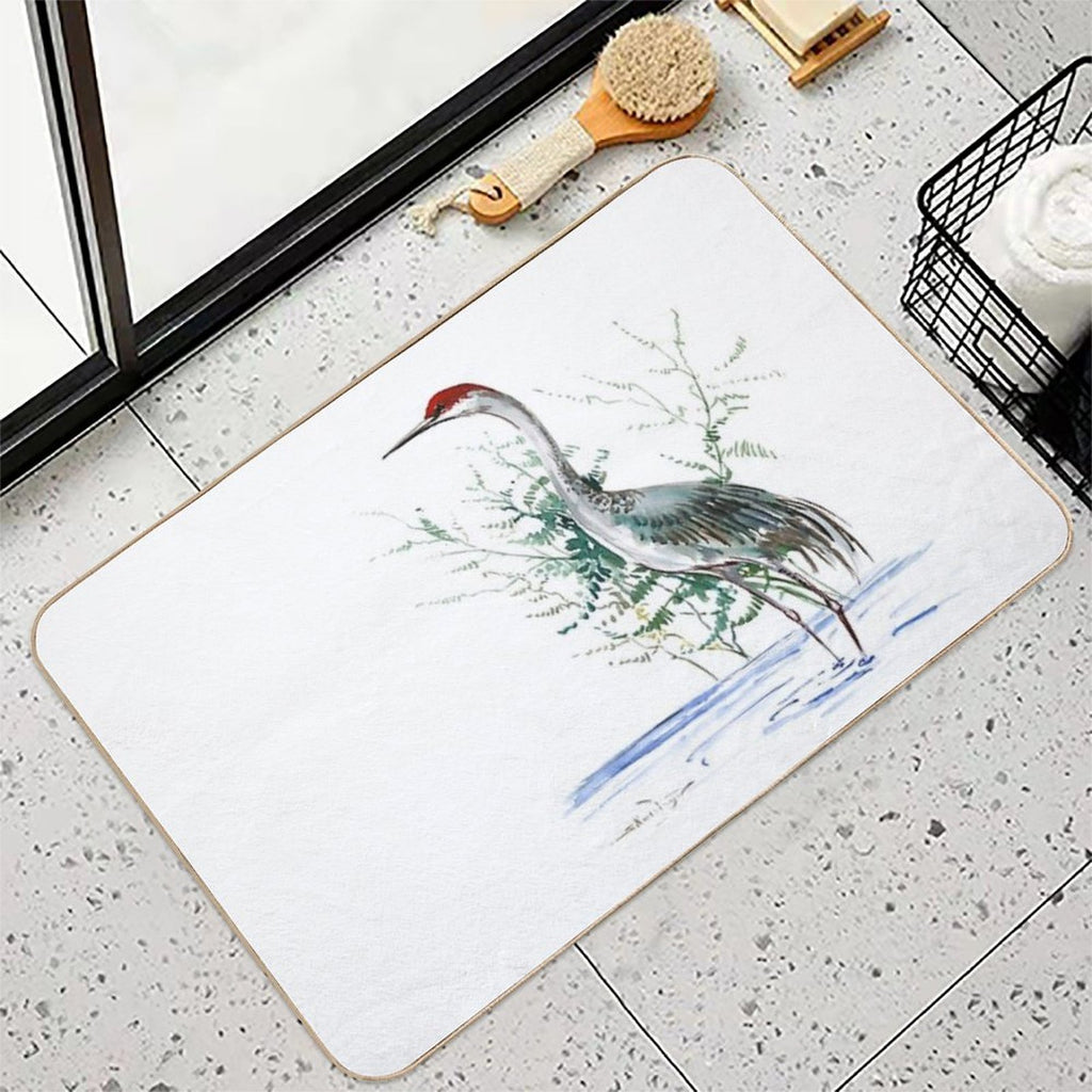 Sandhill Crane Durable Bath Mat