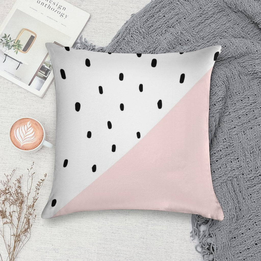 Pink And White Dalmatian Print Soft High-Density Material Throw Pillow