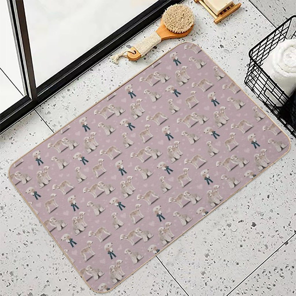 The Bedlington Terrier Dog  Non-Slip Bath Mat