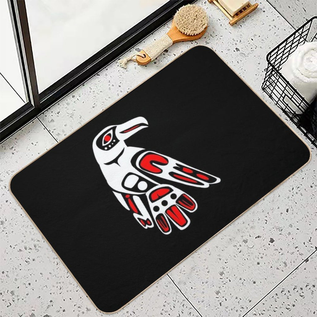 Haida Raven Funny Gift Idea  Pet-Safe Bath Mat
