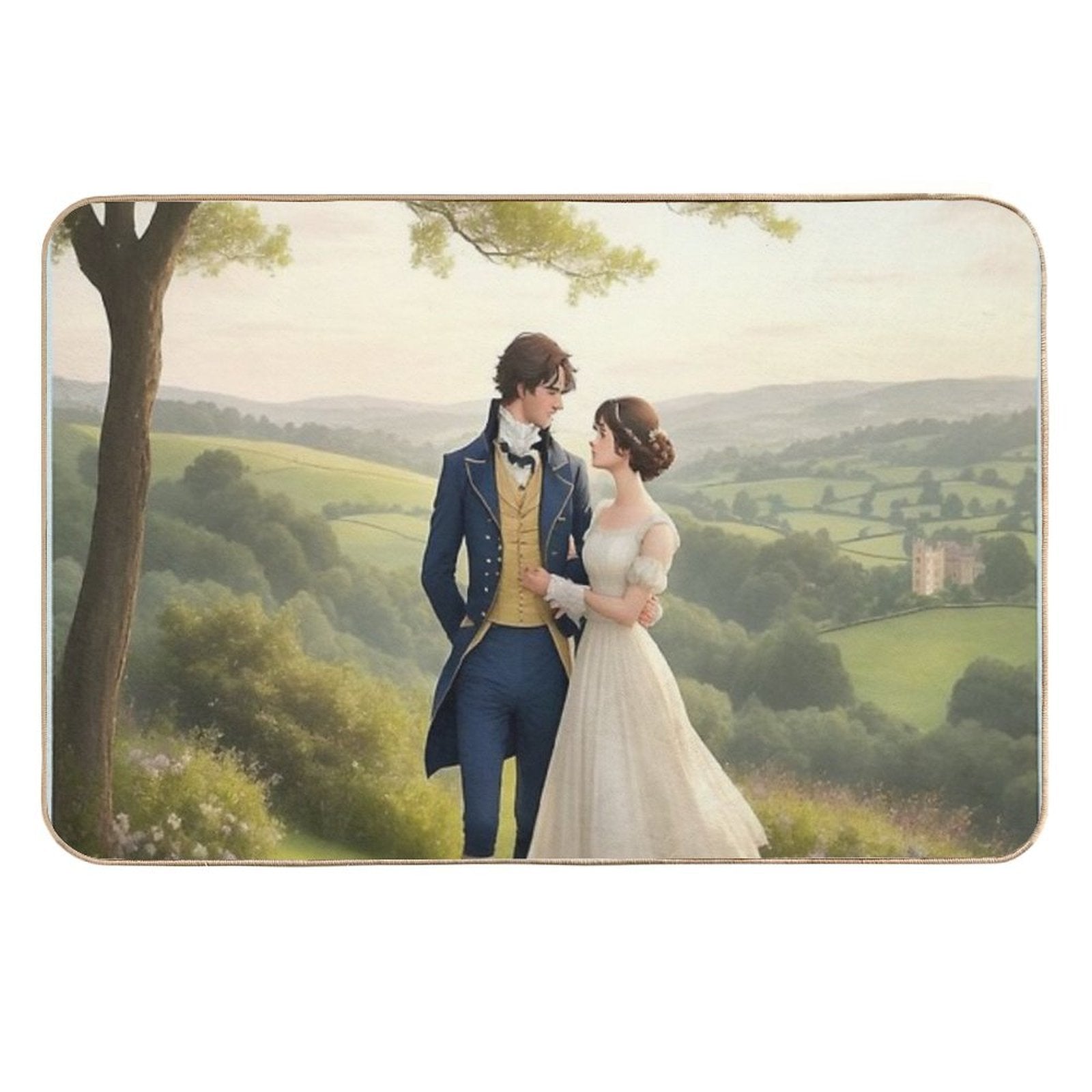 Mr Darcy And Elizabeth Bennett Pride And Prejudice Inspired Art  Rapid-Drying Bath Mat