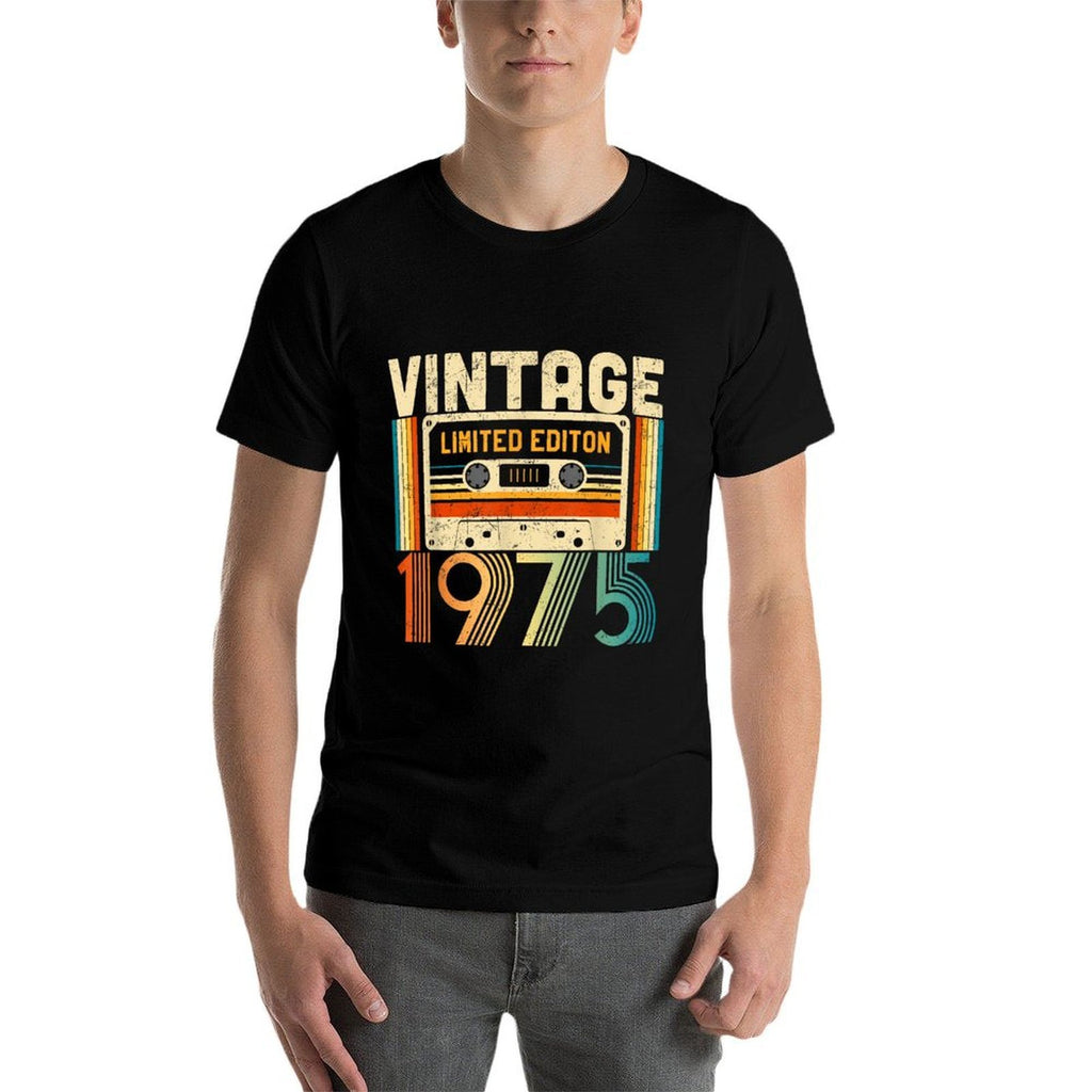 Vintage 1975 50th Birthday Cassette Tape 50 Years Old Bday  Relaxed-fit T-Shirt