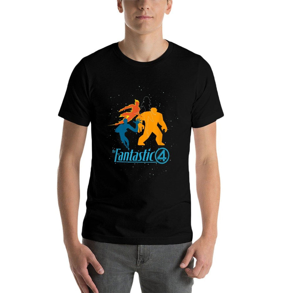 Marvel Studios The Fantastic Four First Steps Team And Logo  Wrinkle-resistant T-Shirt