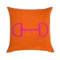 Snaffle Bit Pillow Neon Orange & Pink Soft Short Plush Fabric Throw Pillow