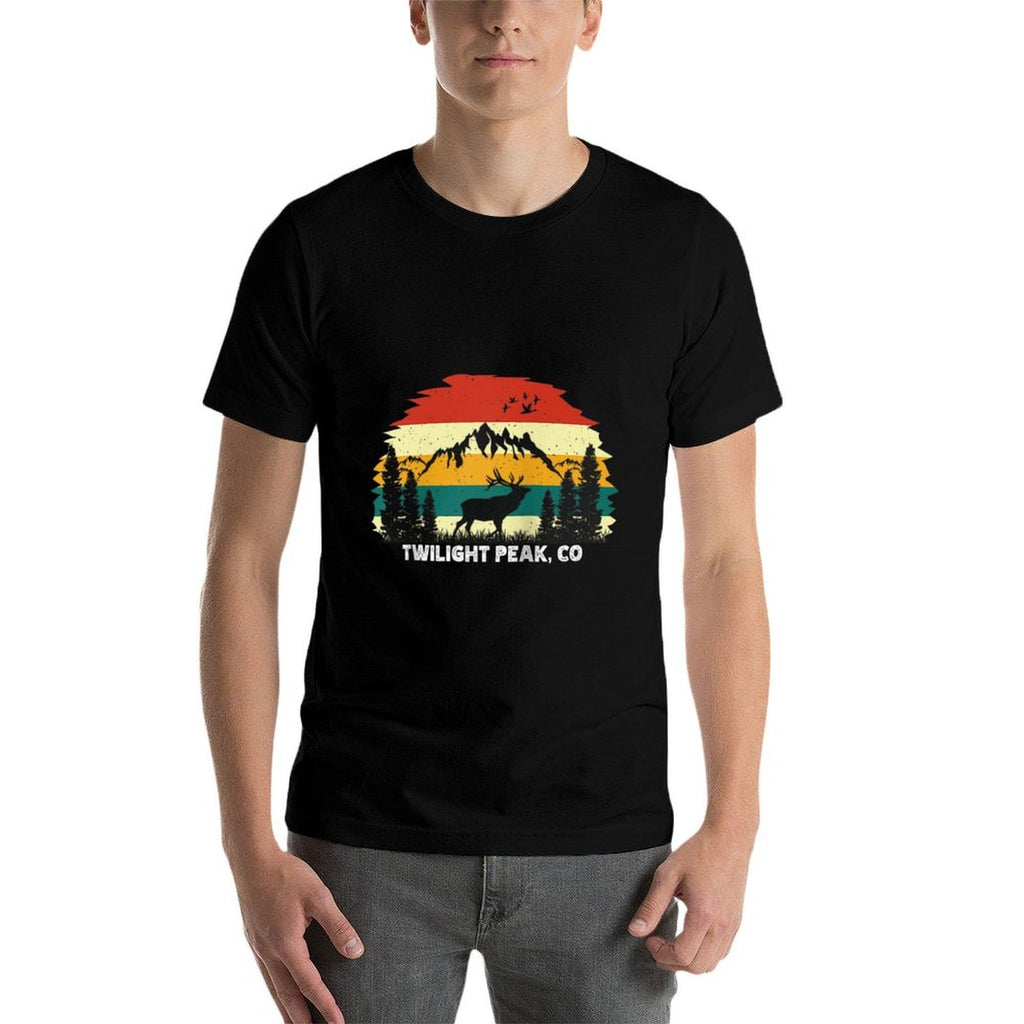Twilight Peak, CO Mountain Hiking Nature Outdoor Camping Raglan Baseball  Fade-proof Color T-Shirt