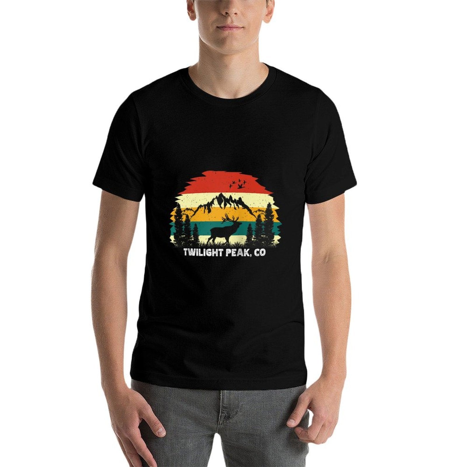 Twilight Peak, CO Mountain Hiking Nature Outdoor Camping Raglan Baseball  Fade-proof Color T-Shirt