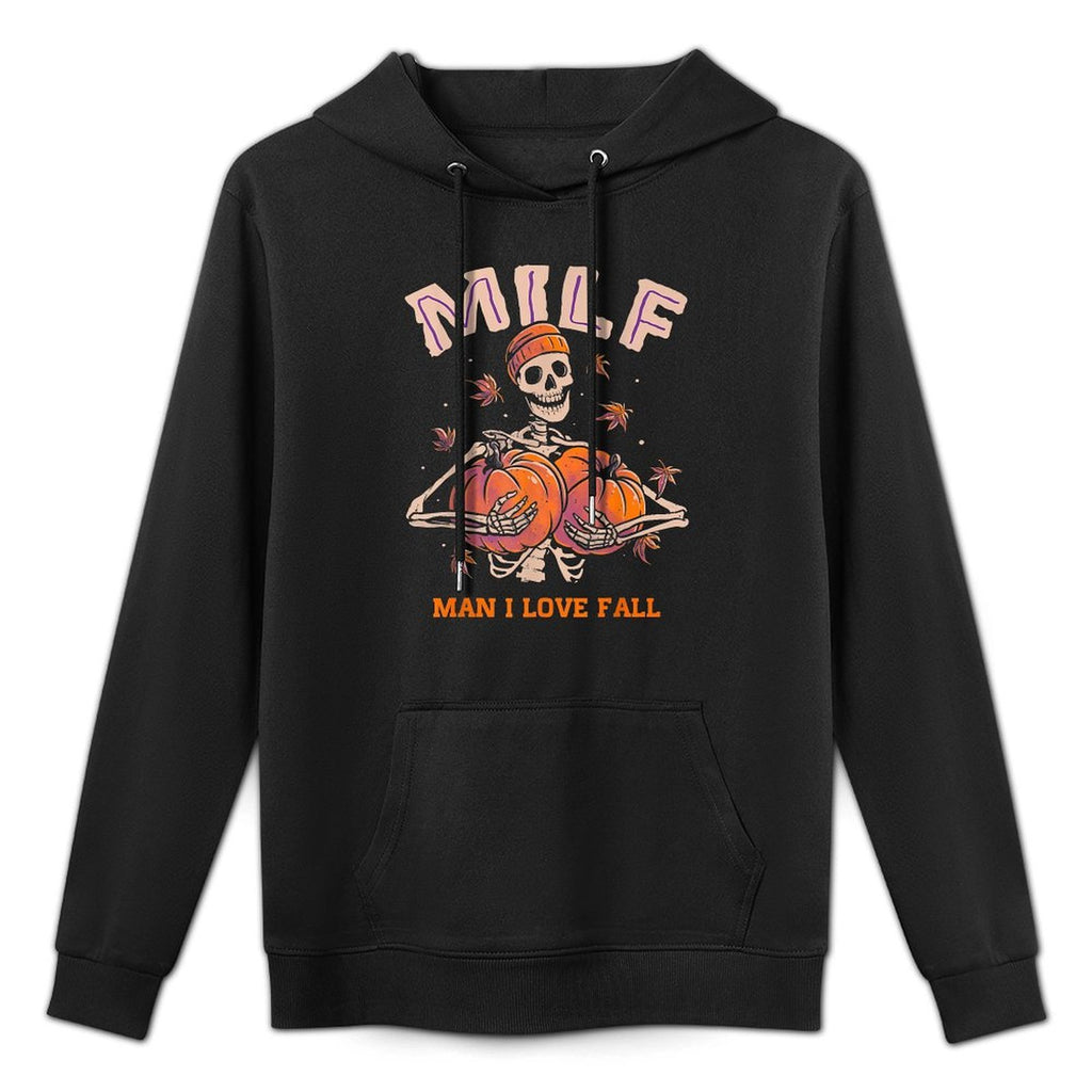MILF Man I Love Fall Skeleton Pumpkin Thankgiving Funny Pilling-Resistant Hoodie