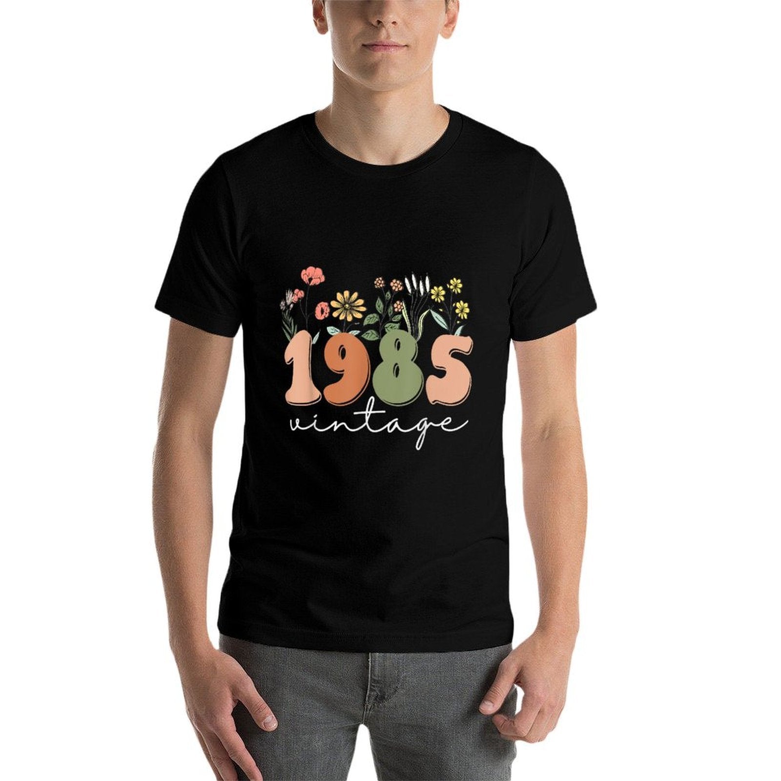40 Years Old Vintage 1985 40th Birthday Wildflower Women  High-quality Stitching T-Shirt