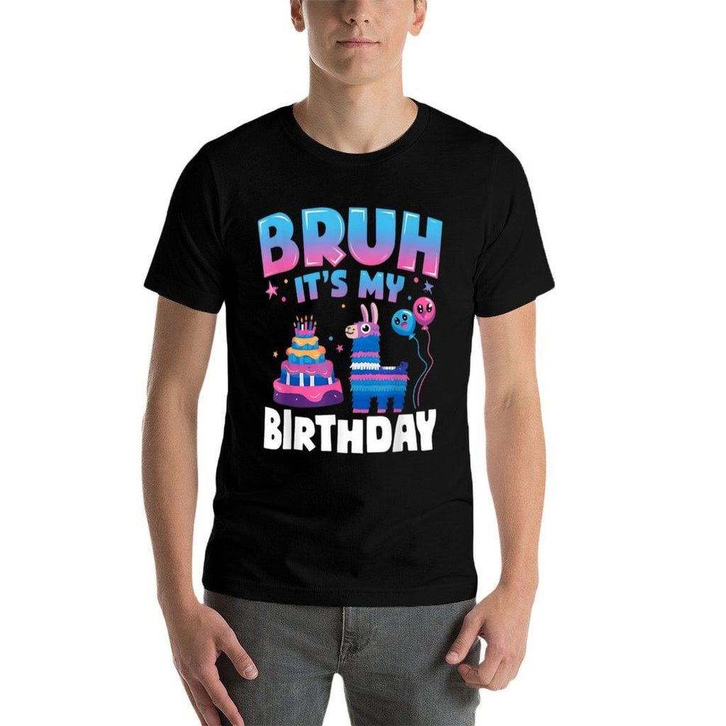Bruh It's My Birthday Llama Pinata Kids Party  Slim-fit Cut T-Shirt