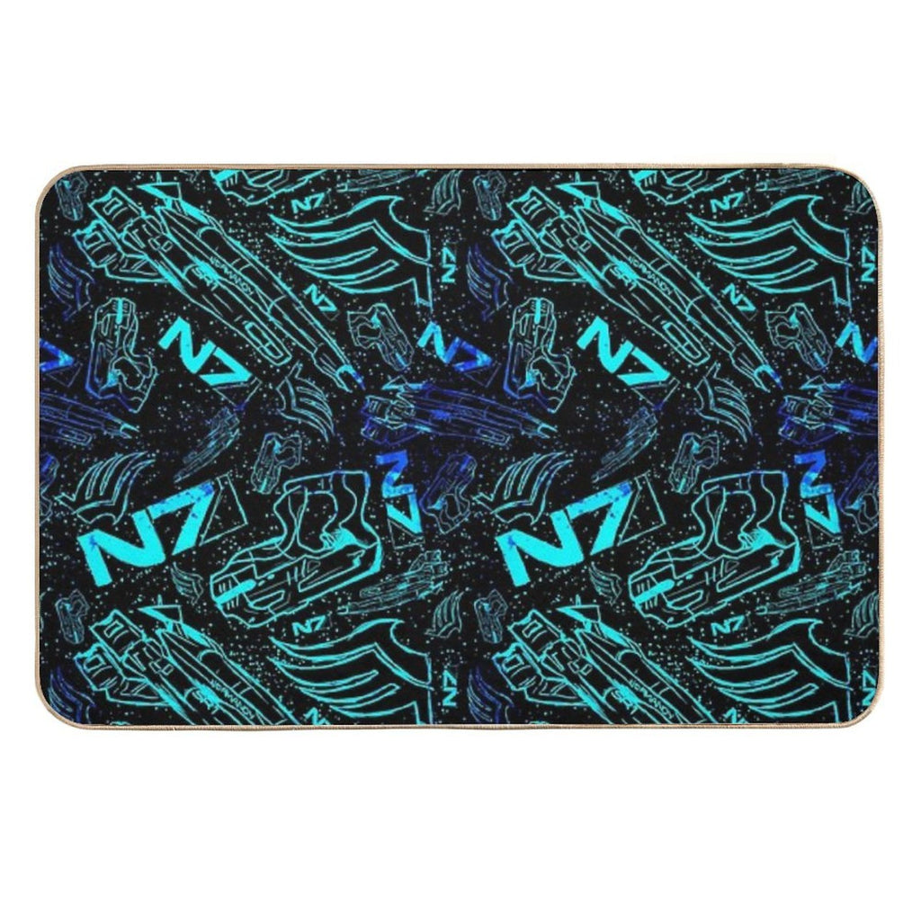 Paragon Shepard Pattern  Effect Mass Gaming Gamer Sci-Fi  Easy To Clean Bath Mat